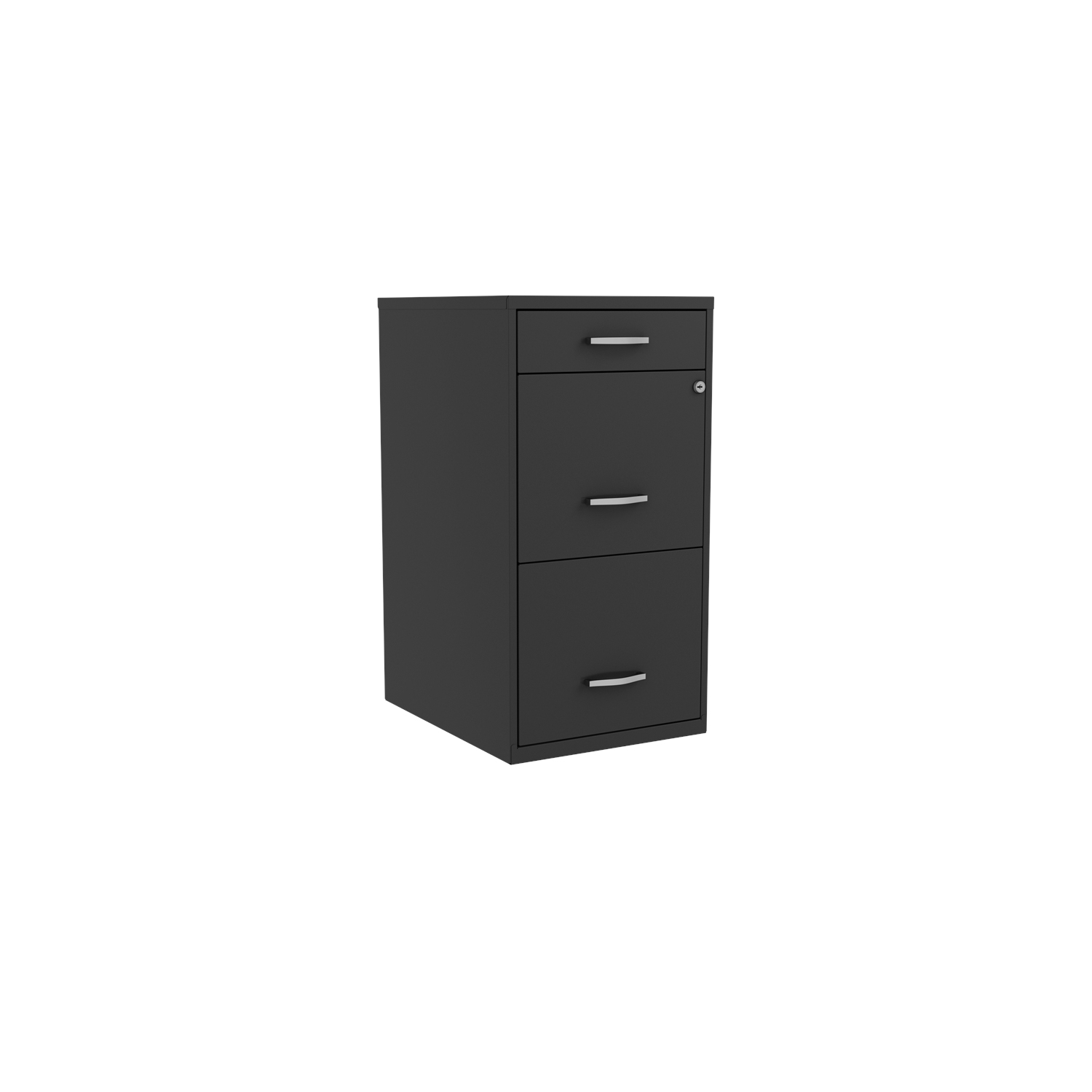 Space Solutions 18in Deep 3 Drawer Metal Organizer File Cabinet Black