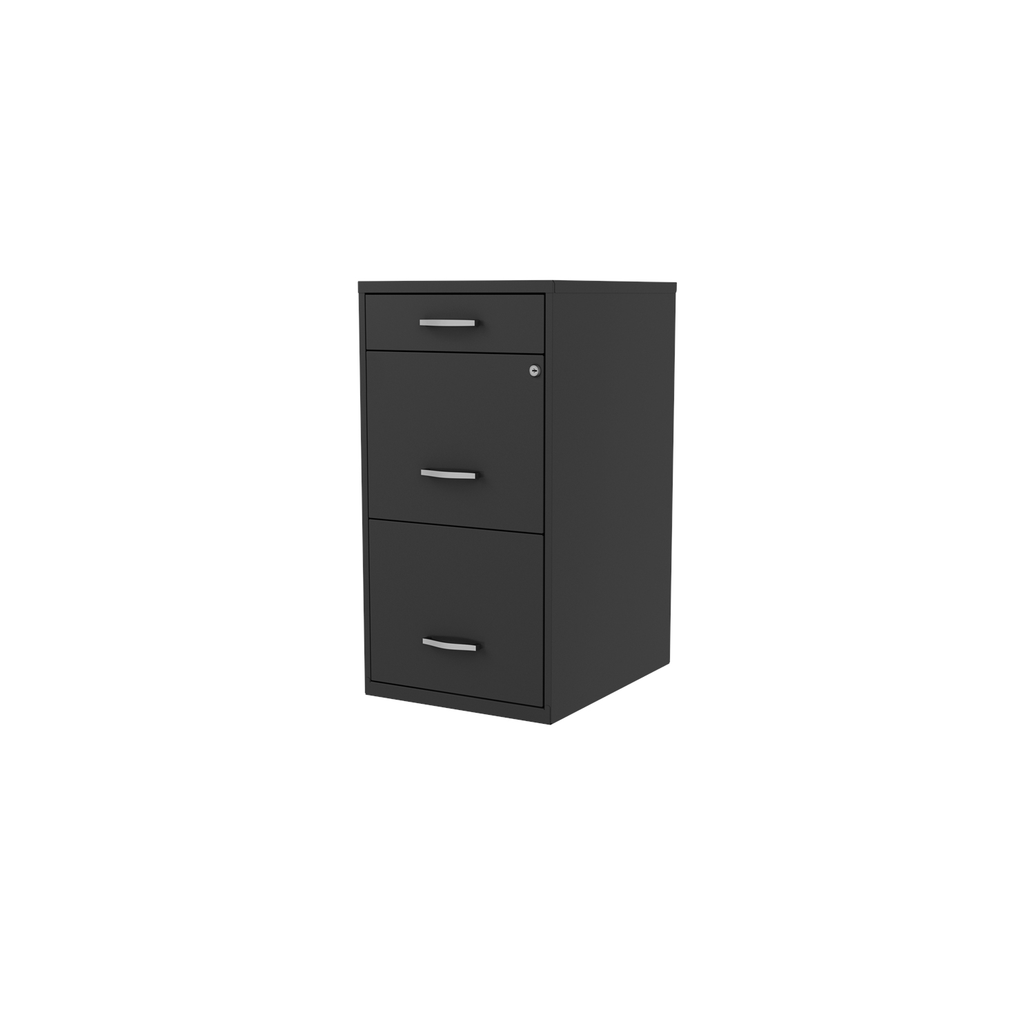 Space Solutions 18in Deep 3 Drawer Metal Organizer File Cabinet Black