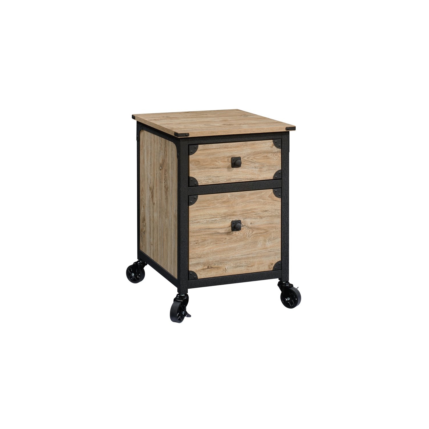 Sauder Steel River 2-Drawer Mobile File Cabinet in Milled Mesquite Beige
