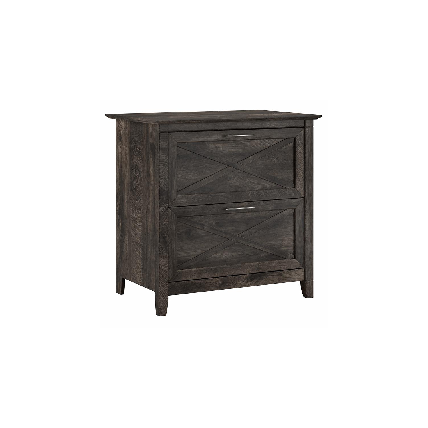 Key West 2 Drawer Lateral File Cabinet in Dark Gray Hickory - Engineered Wood