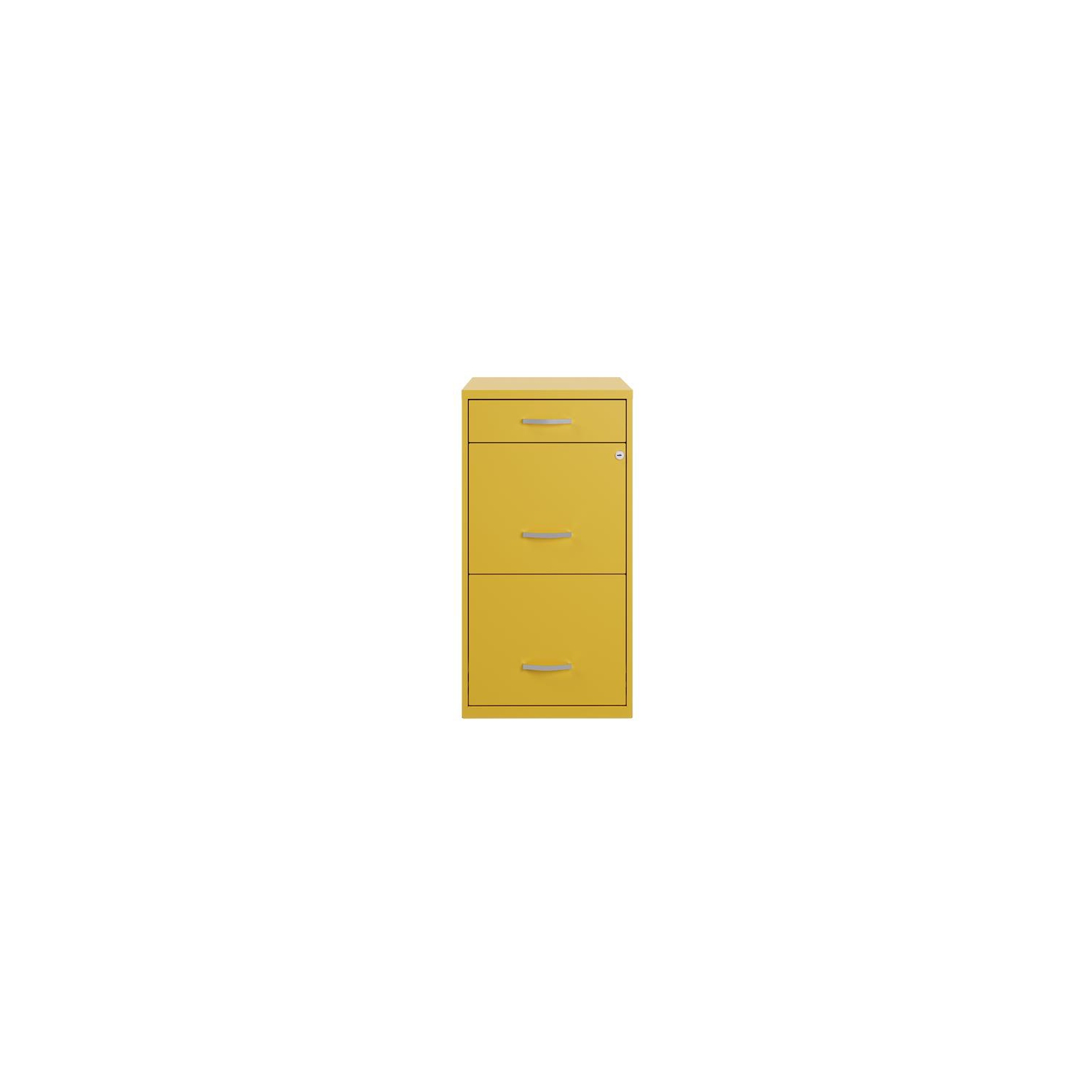 Space Solutions 18" D 3 Drawer Metal Organizer File Cabinet Yellow/Goldfinch