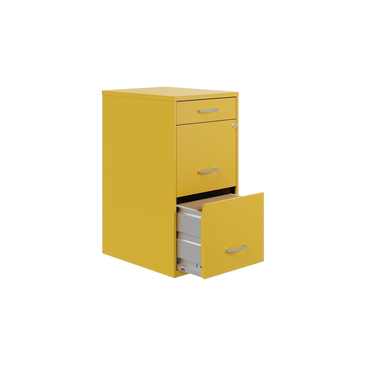 Space Solutions 18" D 3 Drawer Metal Organizer File Cabinet Yellow/Goldfinch