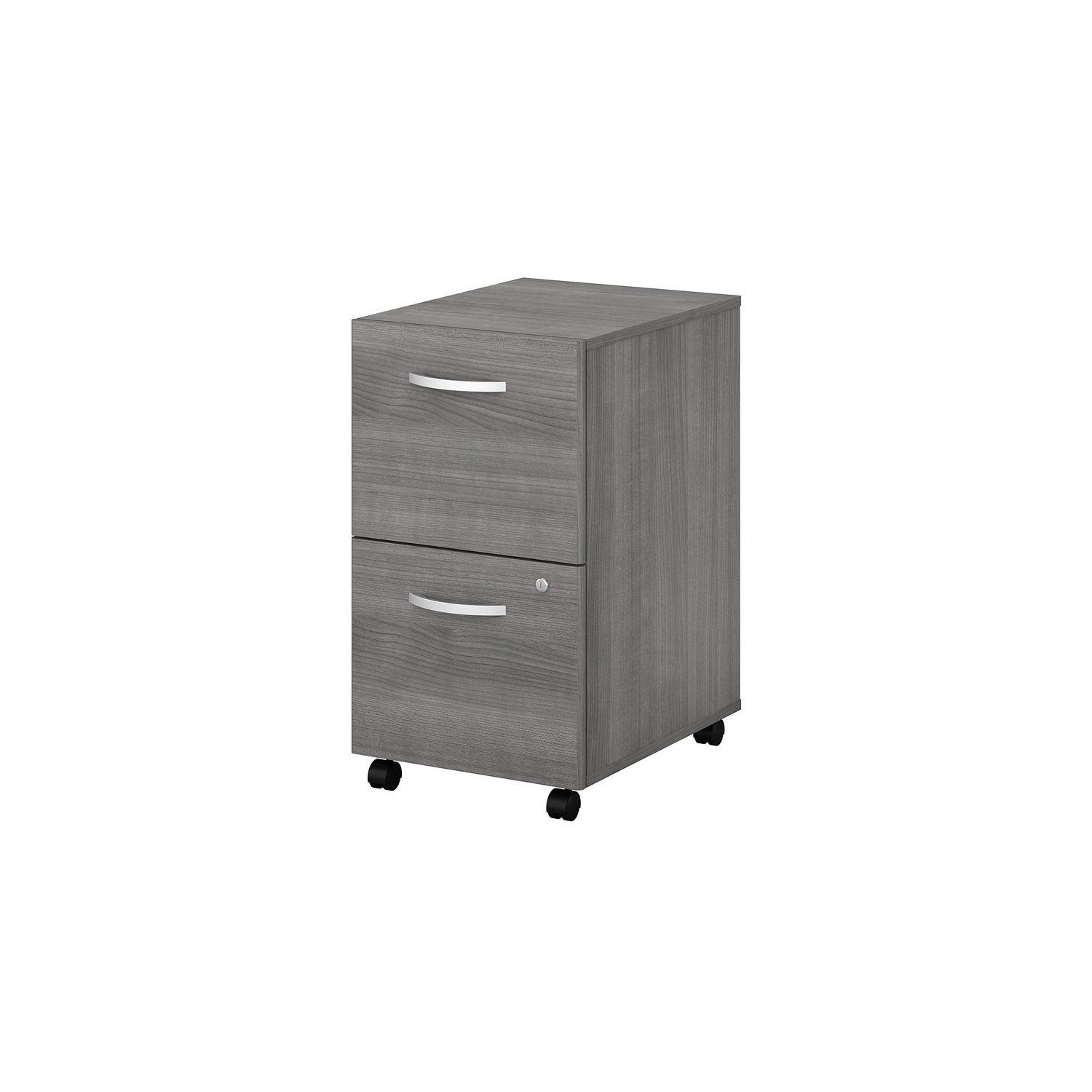 Scranton & Co Furniture 2 Drawer Mobile File Cabinet in Platinum Gray