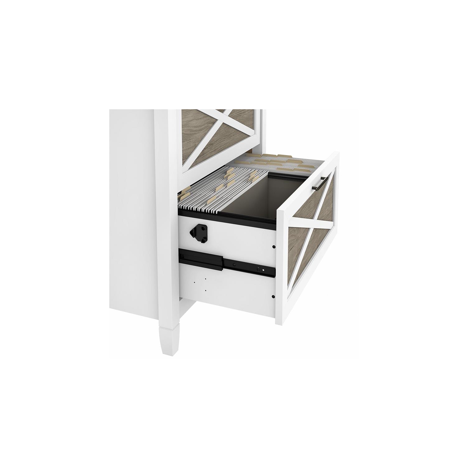 Bush Furniture Key West 2 Drawer File Cabinet in White & Gray