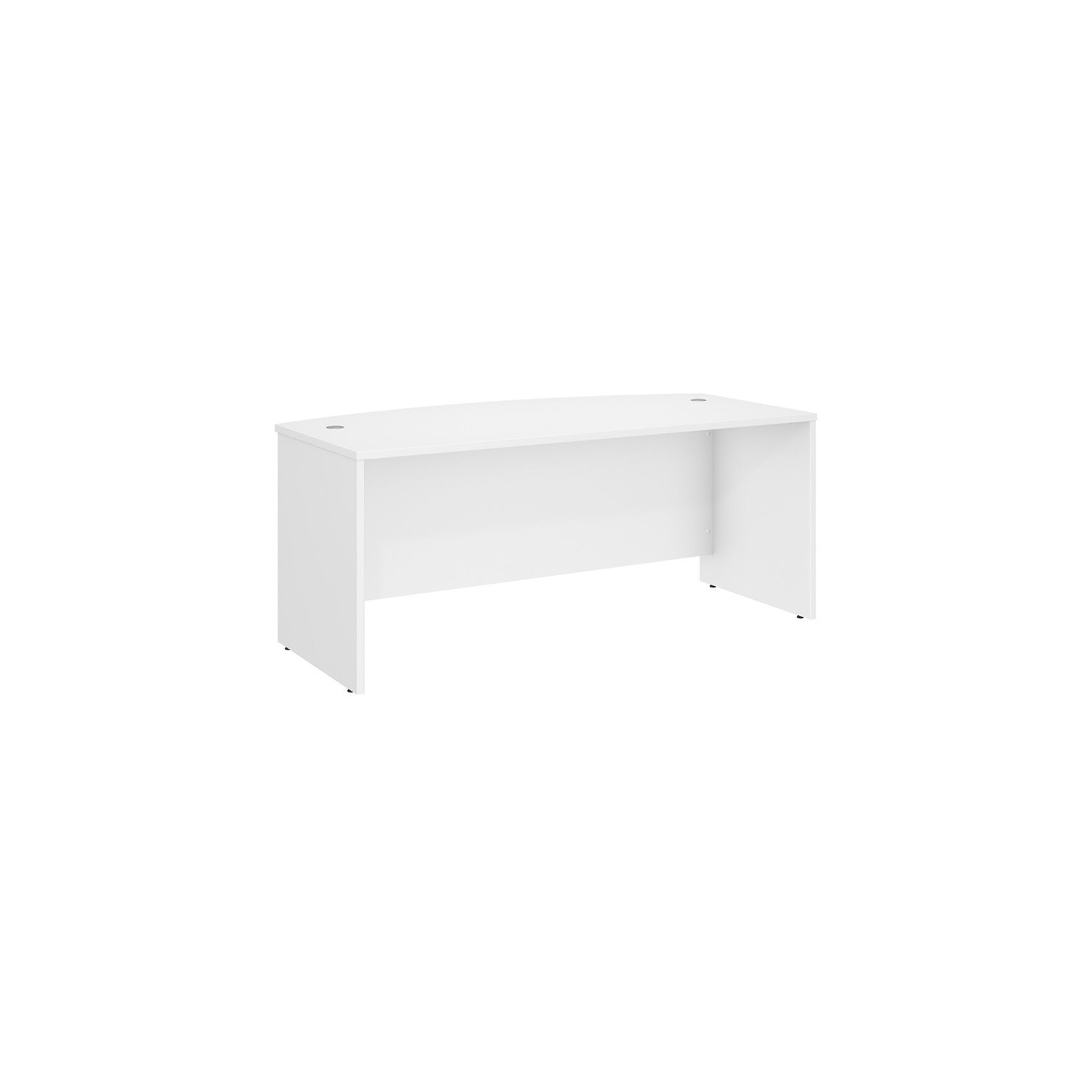 Studio C 72W x 36D Bow Front Desk in White - Engineered Wood