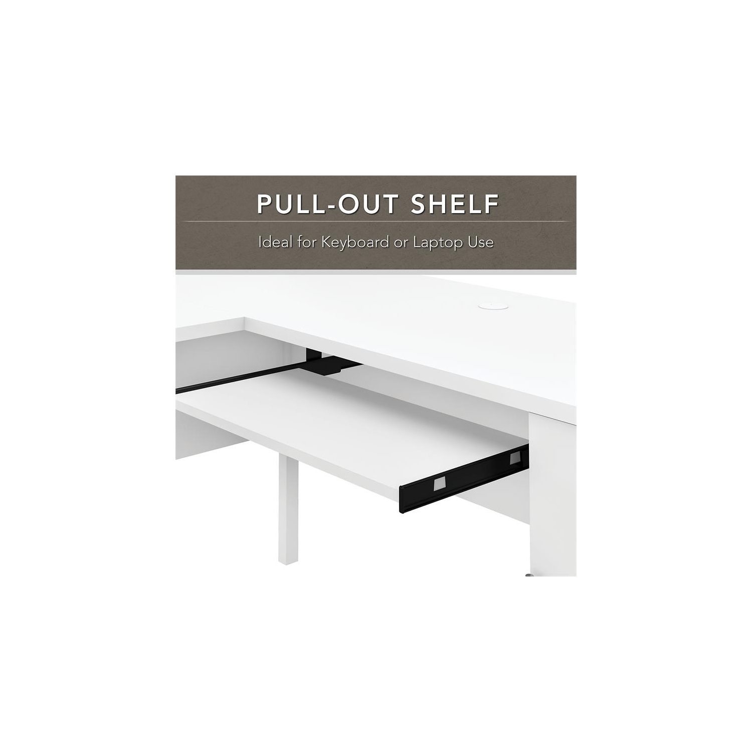 Somerset 60W L Shaped Desk with Storage in White - Engineered Wood