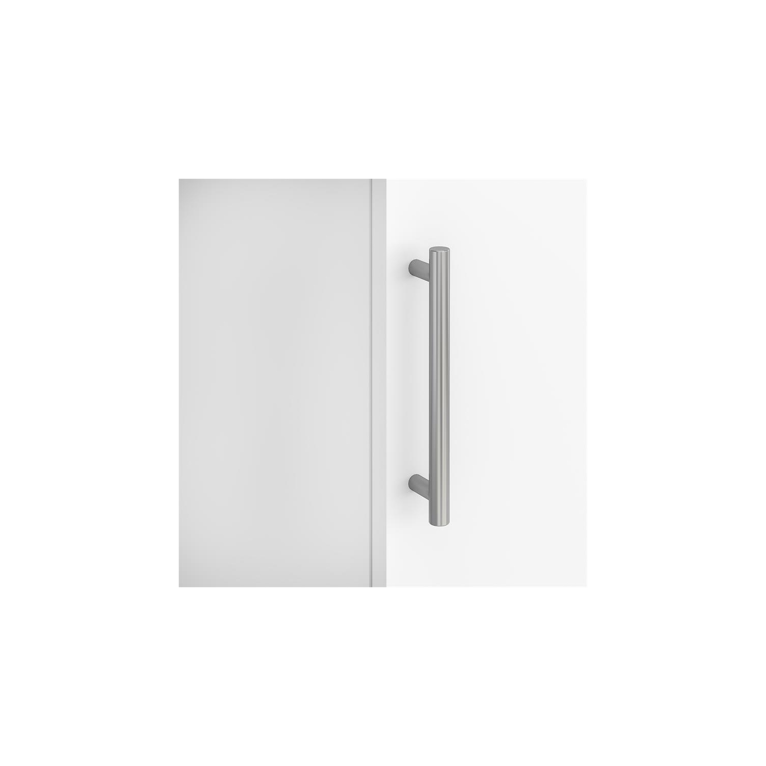 Somerset 60W L Shaped Desk with Storage in White - Engineered Wood