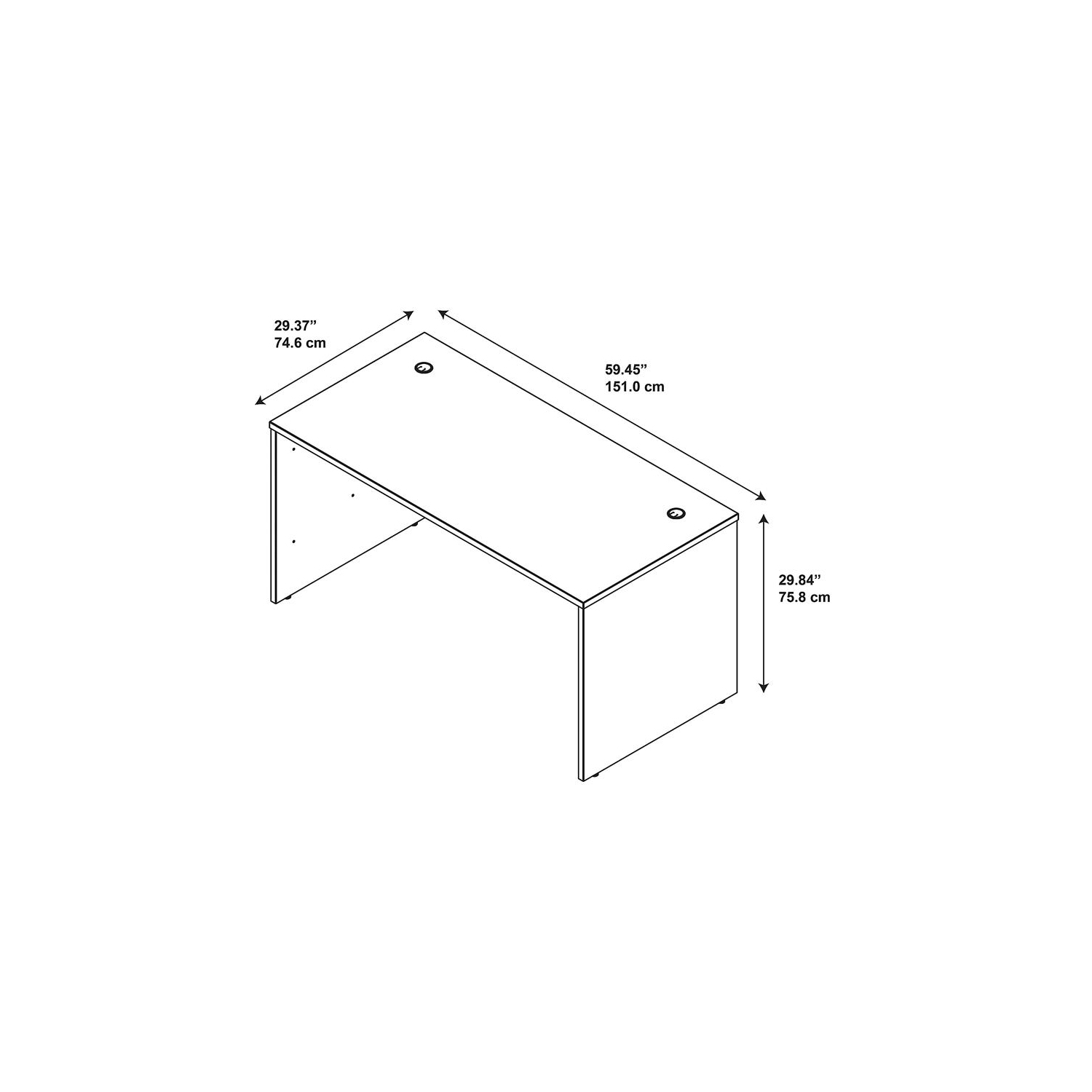 Series C 60W x 30D Office Desk in Hansen Cherry - Engineered Wood