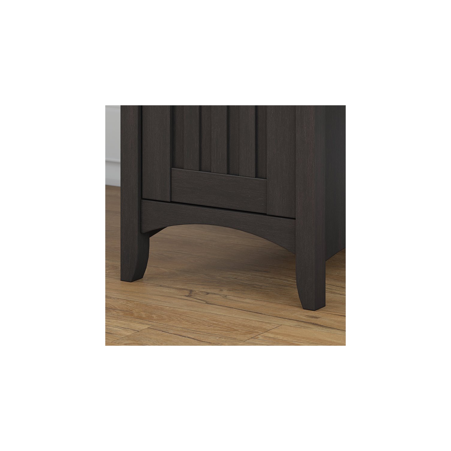 Salinas L Shaped Desk with Storage in Vintage Black - Engineered Wood