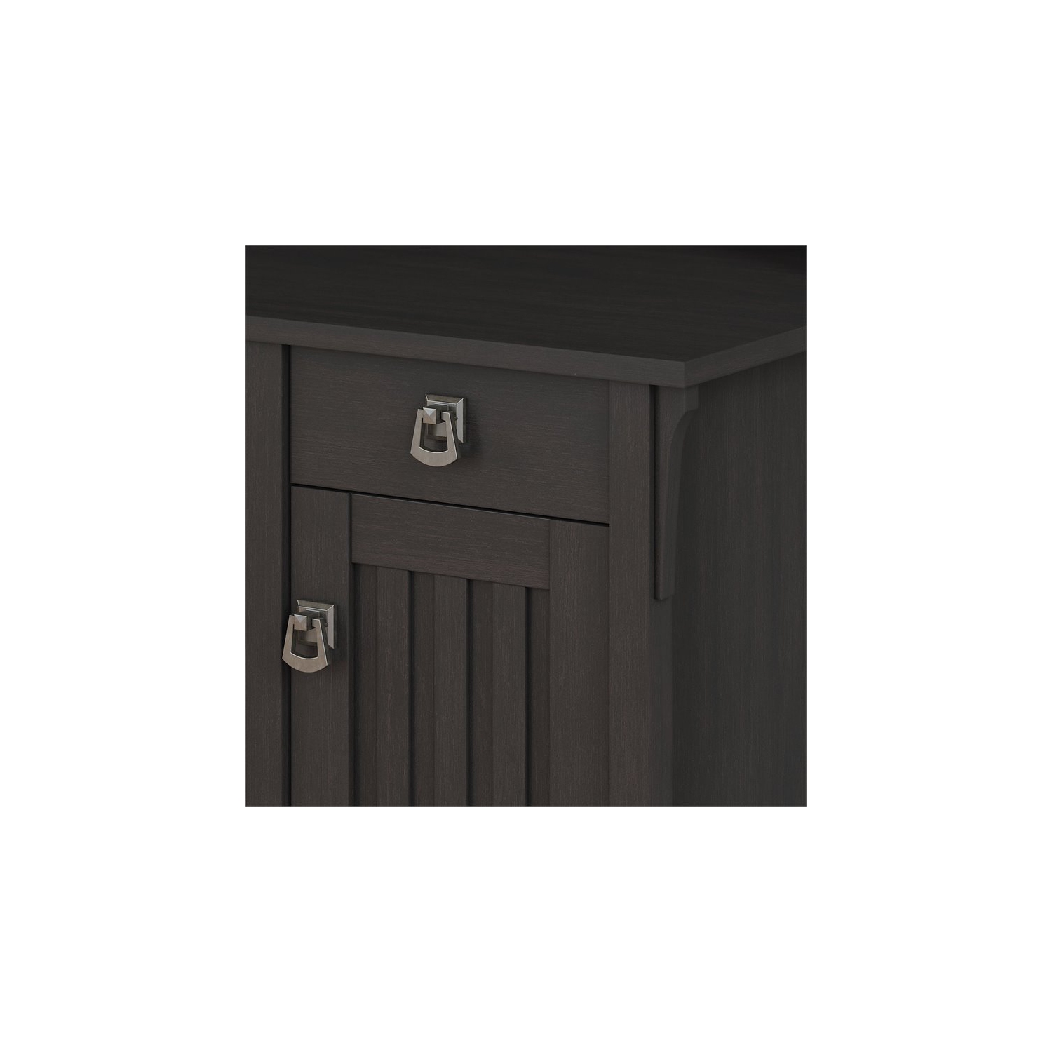 Salinas L Shaped Desk with Storage in Vintage Black - Engineered Wood