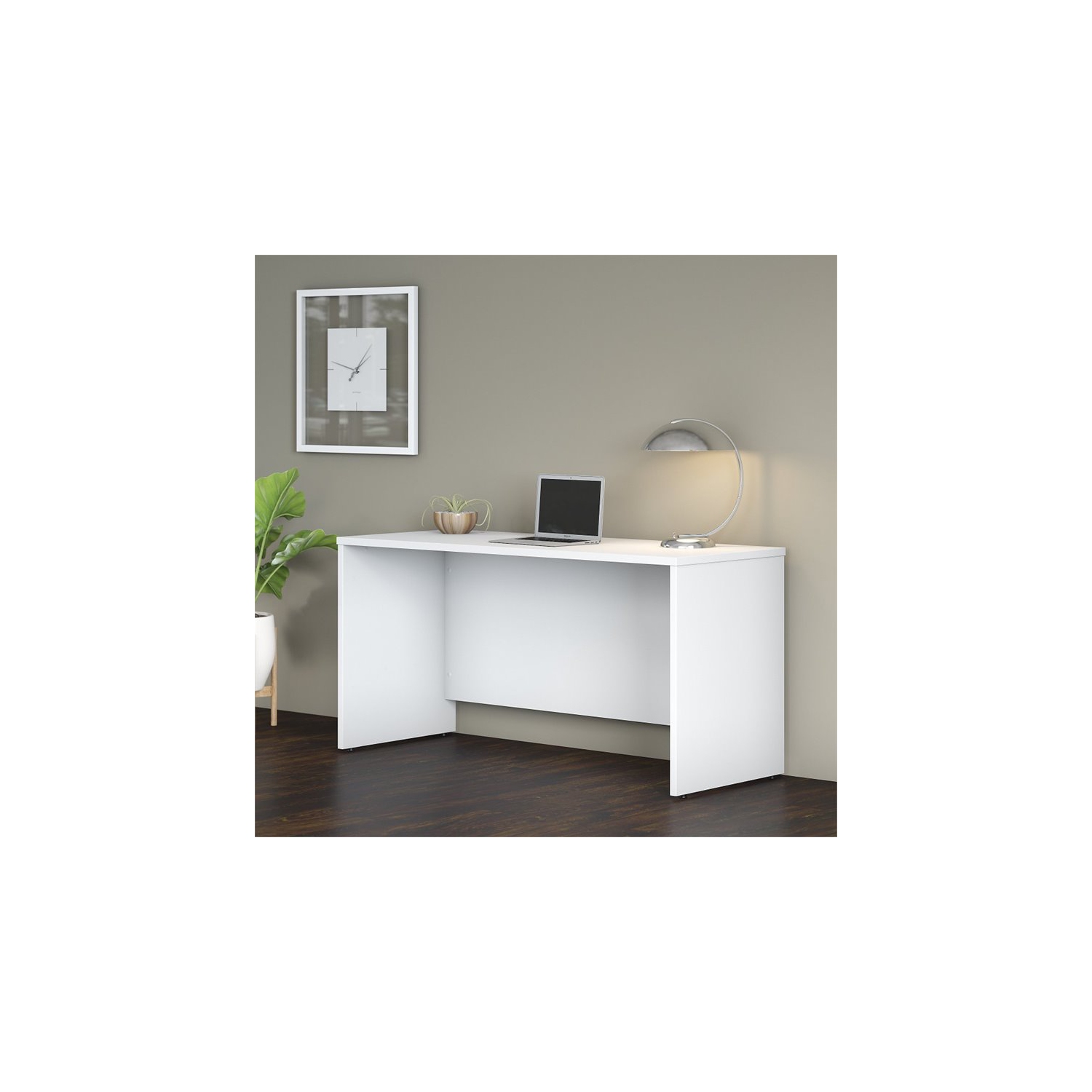 Studio C 60W x 24D Credenza Desk in White - Engineered Wood