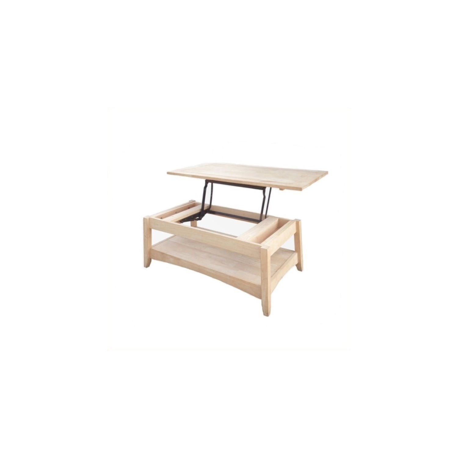 Pemberly Row Unfinished Coffee Table with Lift Top