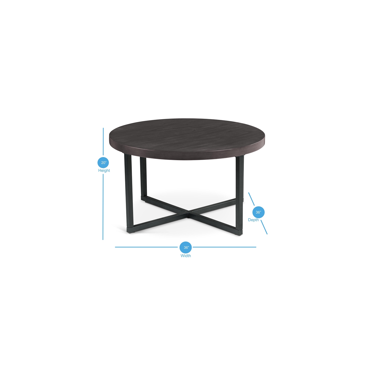 Steve Silver Yukon Black Metal Base Coffee Table with Stools