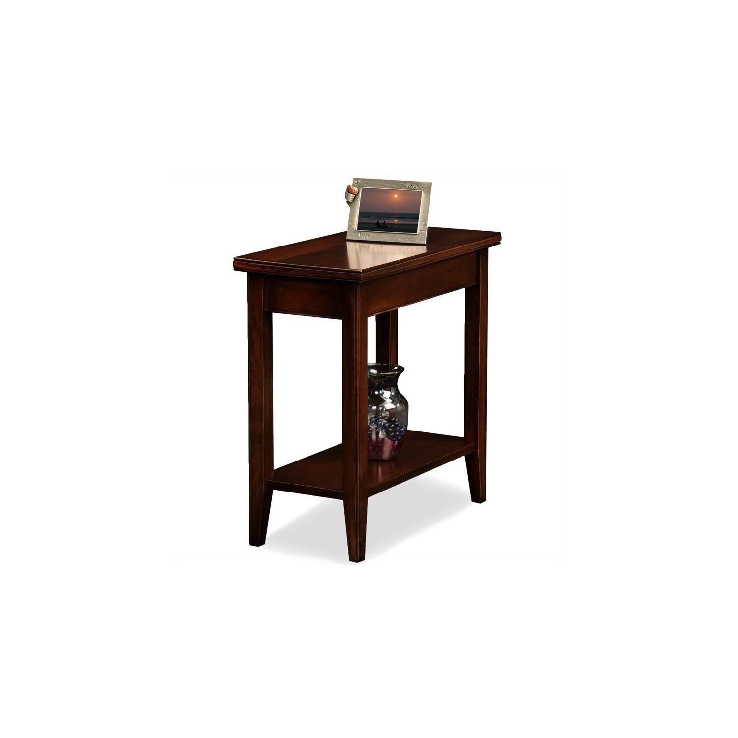 Bowery Hill Solid Wood Rectangular End Table in Chocolate Cherry