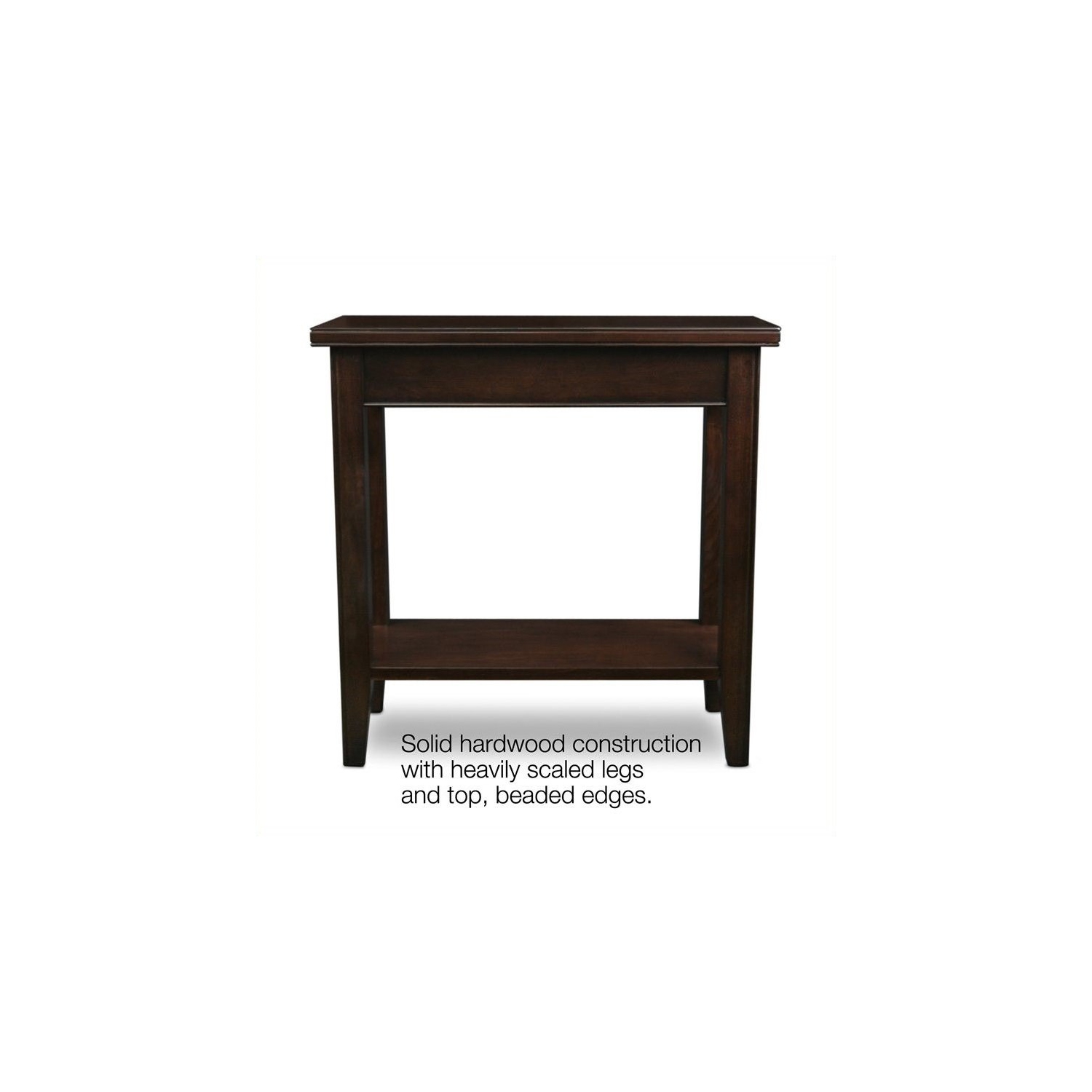 Bowery Hill Solid Wood Rectangular End Table in Chocolate Cherry