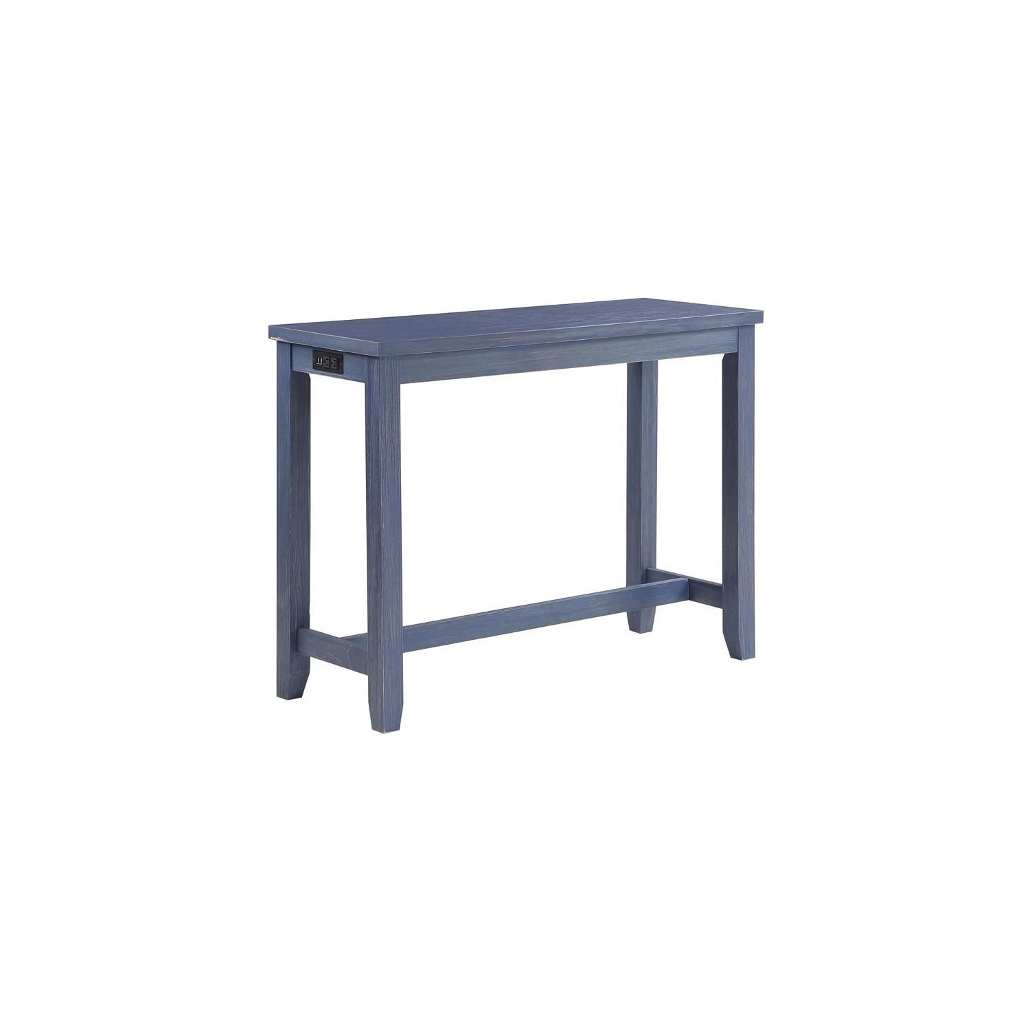 Bowery Hill Transitional Wood 3-Piece Counter Height Dining Set in Blue