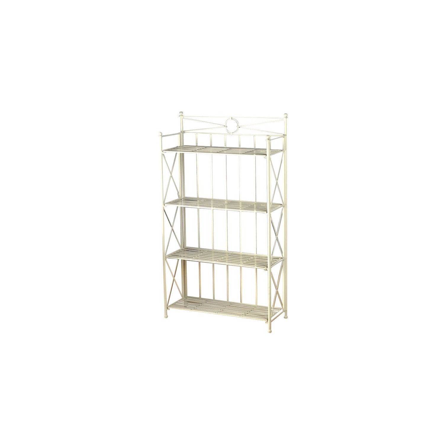 Pemberly Row 25.5" 4 Tier Iron Bakers Rack in White