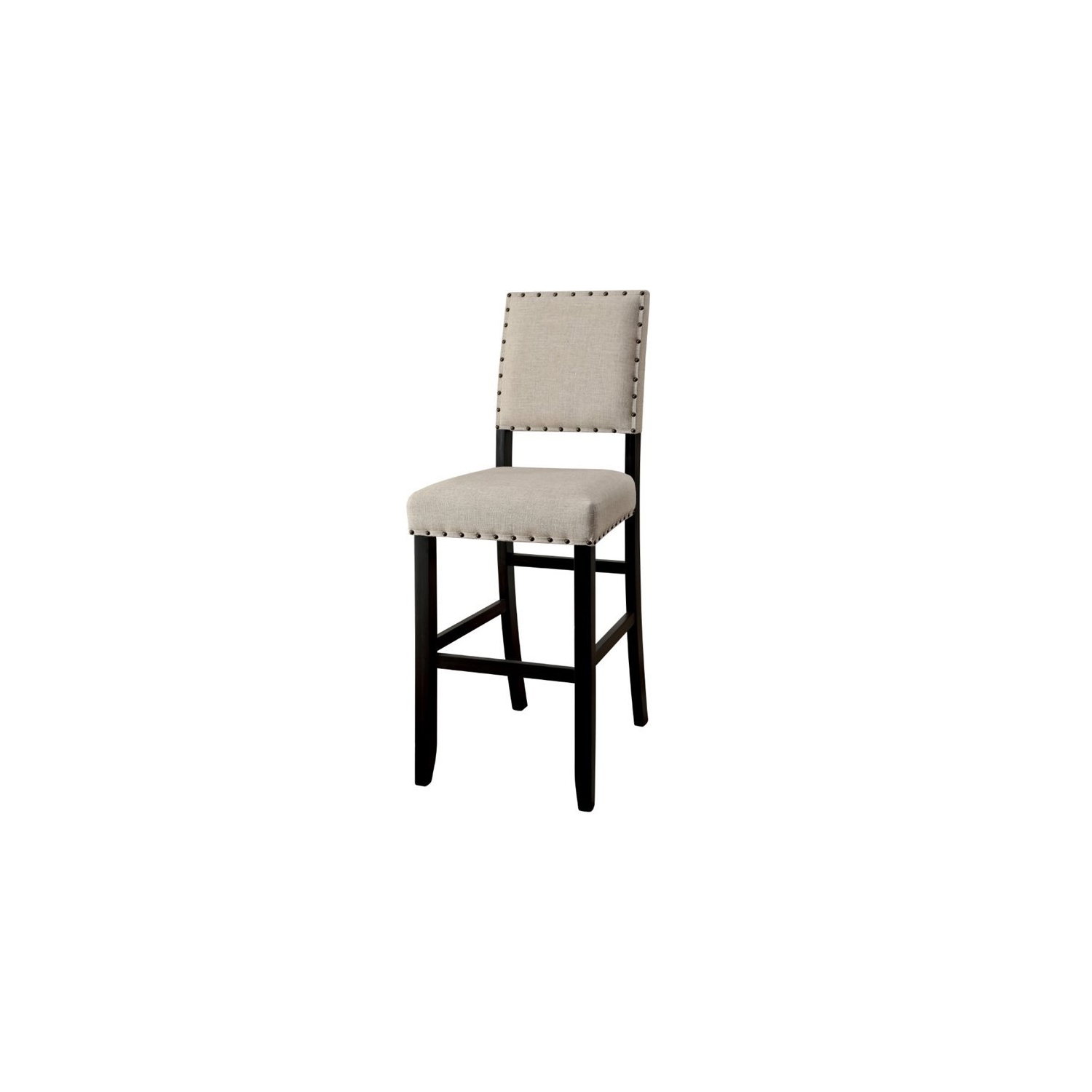 Bowery Hill Transitional Fabric Padded Bar Stool in Beige