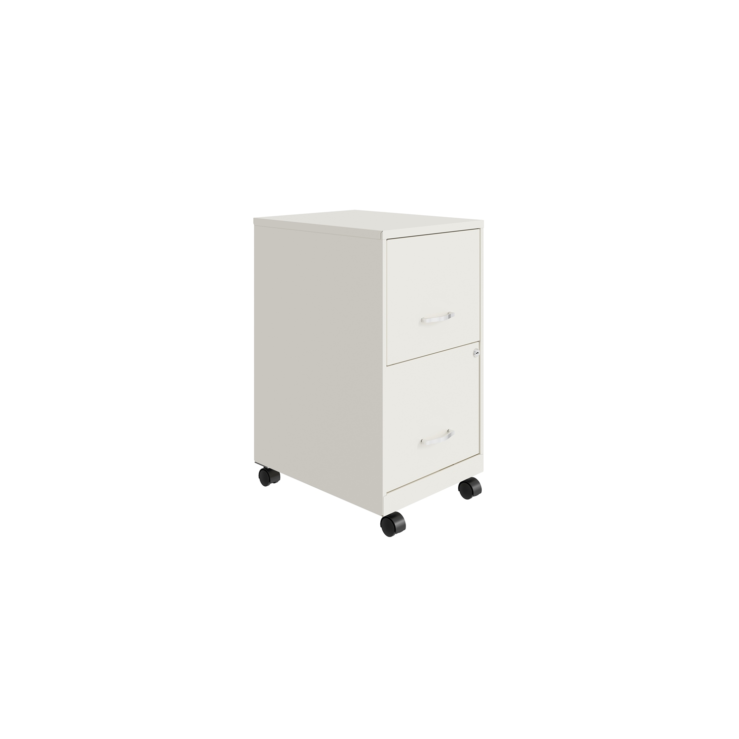 Space Solutions 18in 2 Drawer Mobile Smart Vertical File Cabinet Pearl White