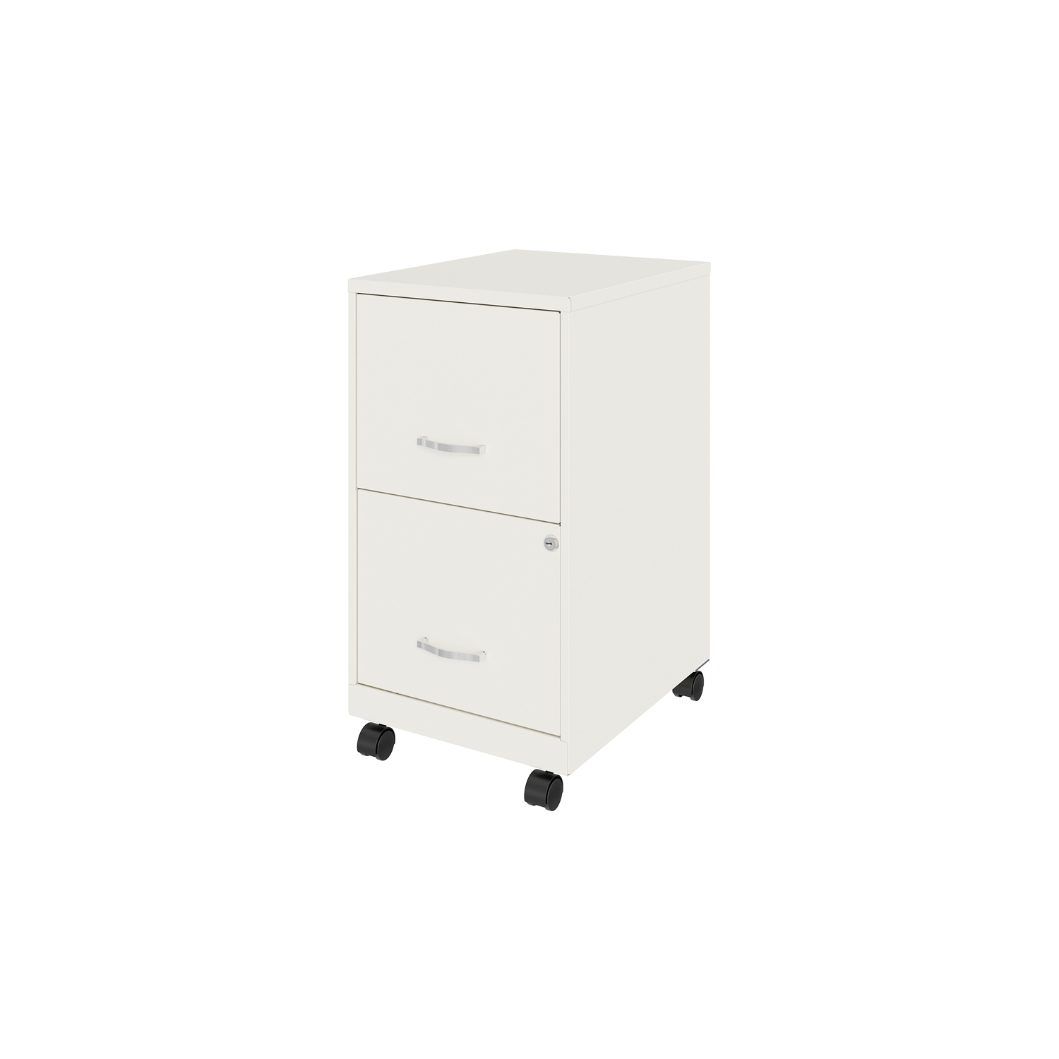 Space Solutions 18in 2 Drawer Mobile Smart Vertical File Cabinet Pearl White