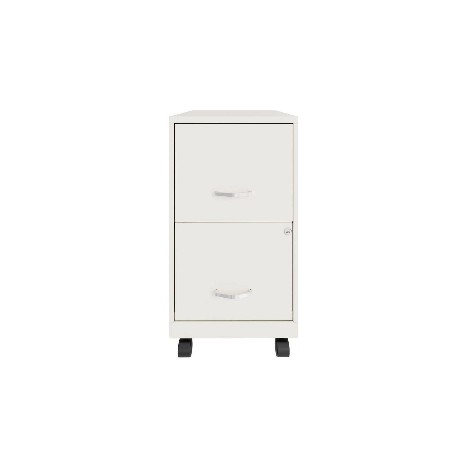 Space Solutions 18in 2 Drawer Mobile Smart Vertical File Cabinet Pearl White