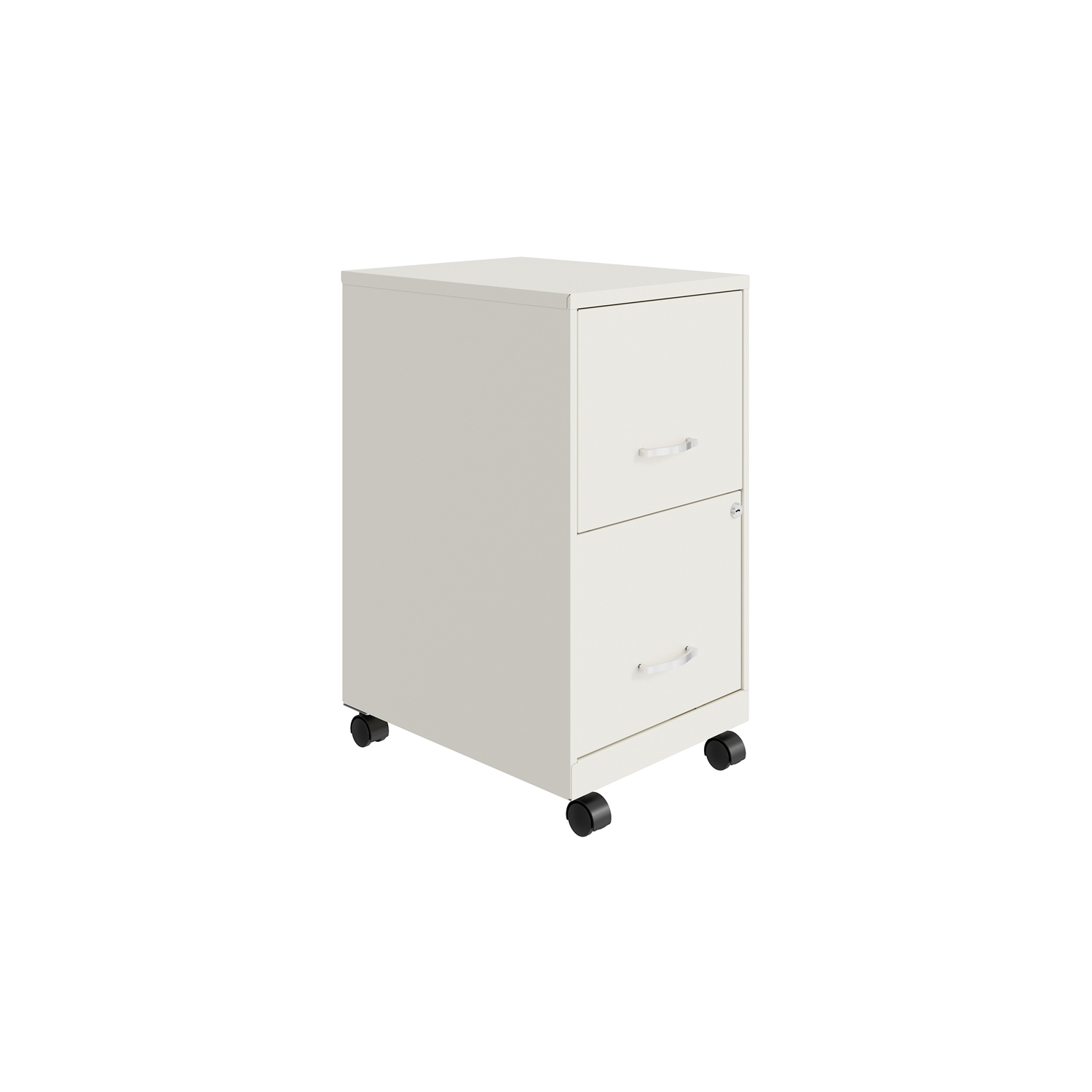 Space Solutions 18in 2 Drawer Mobile Smart Vertical File Cabinet Pearl White