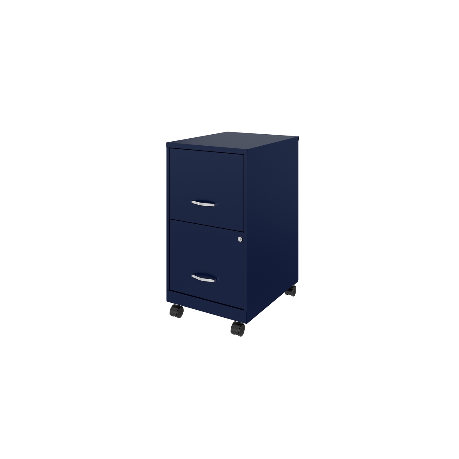 Space Solutions 18in 2 Drawer Metal Mobile Smart Vertical File Cabinet Navy