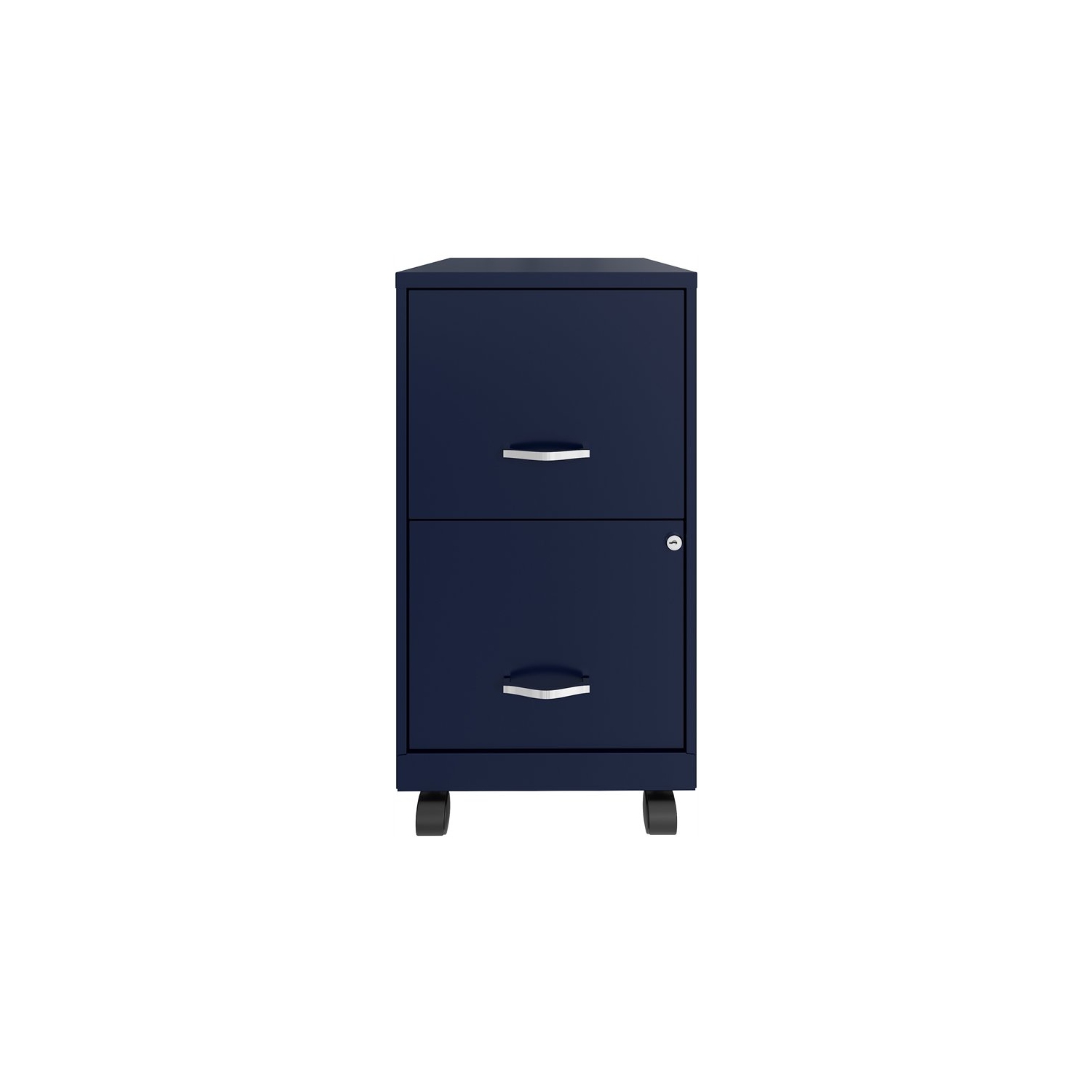 Space Solutions 18in 2 Drawer Metal Mobile Smart Vertical File Cabinet Navy