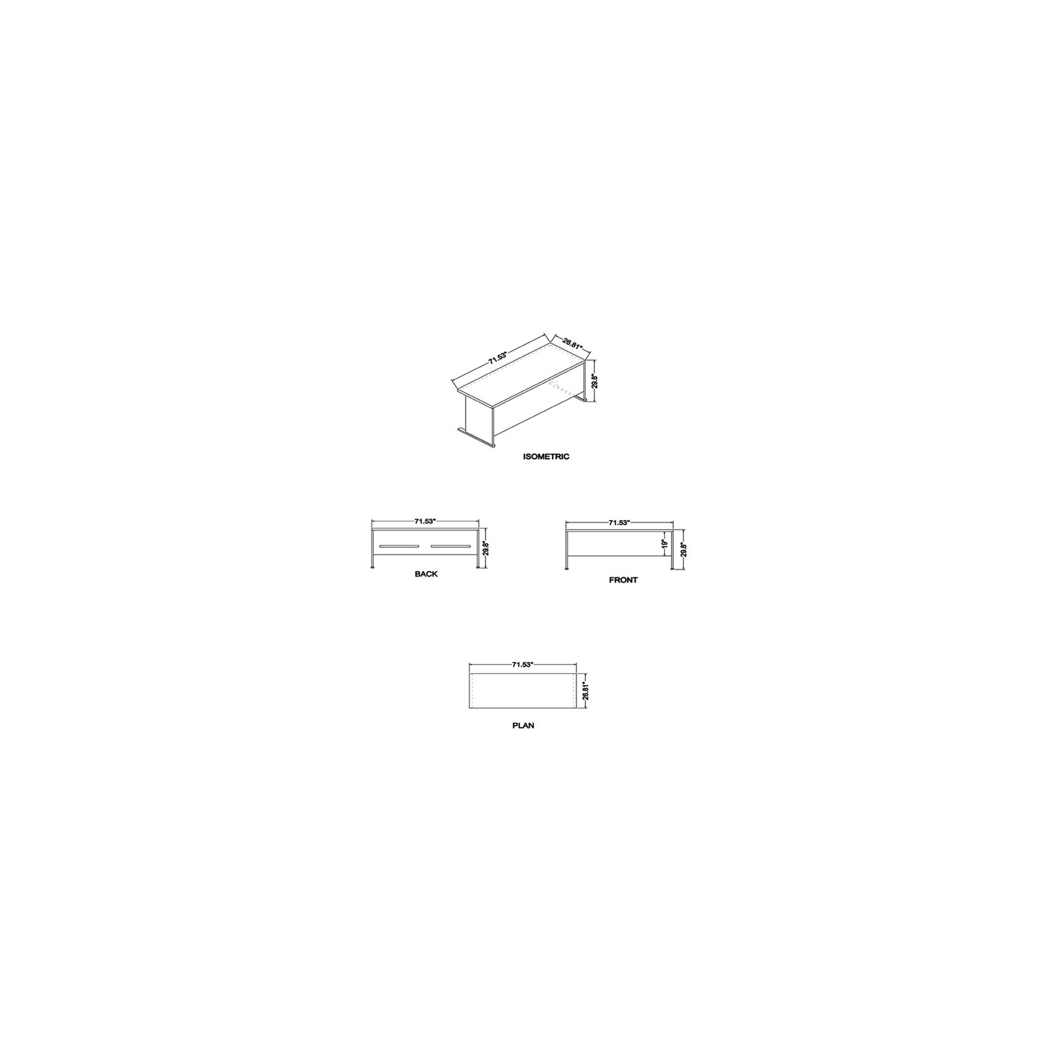 Bowery Hill 72" Desk in Hansen Cherry