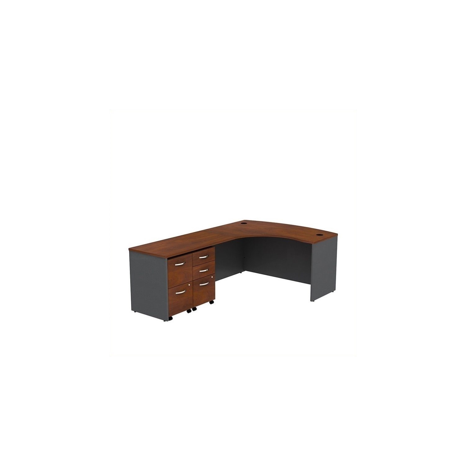 Scranton & Co 60" Left 5 Drawer L Desk in Hansen Cherry