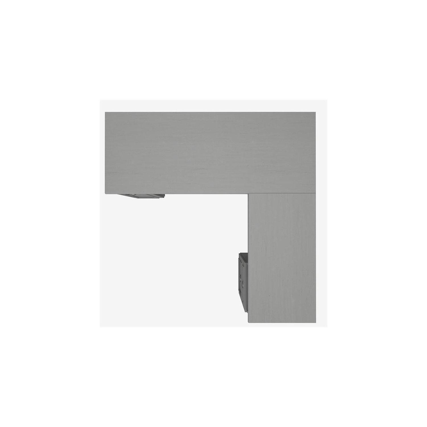 Scranton & Co Furniture Fairview 60W L Shaped Desk with Storage in Cape Cod Gray