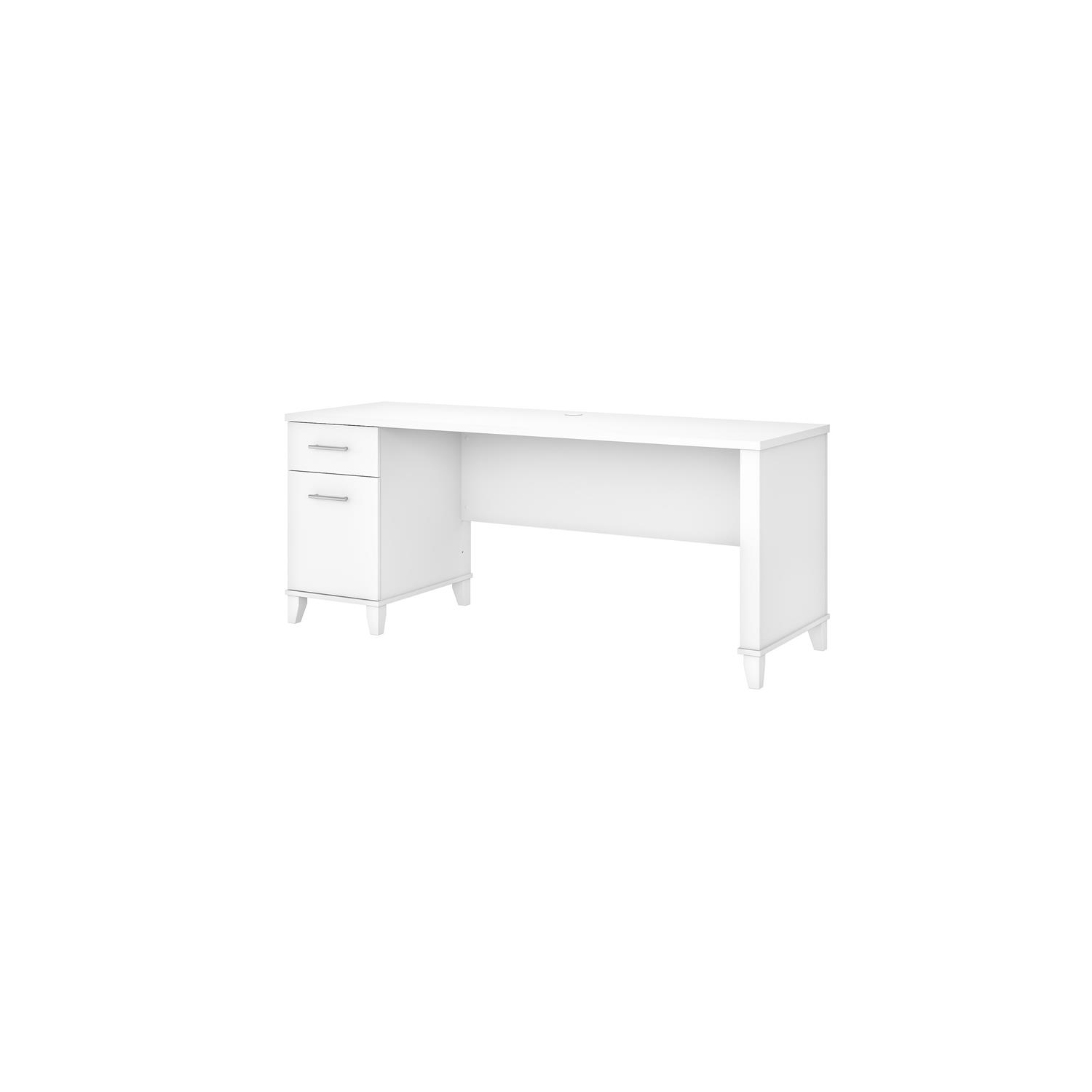 Somerset 72W Office Desk with Drawers in White - Engineered Wood