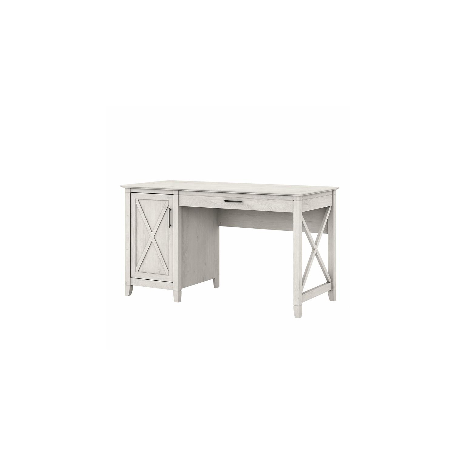 Key West 54W Computer Desk with Storage in Linen White Oak - Engineered Wood