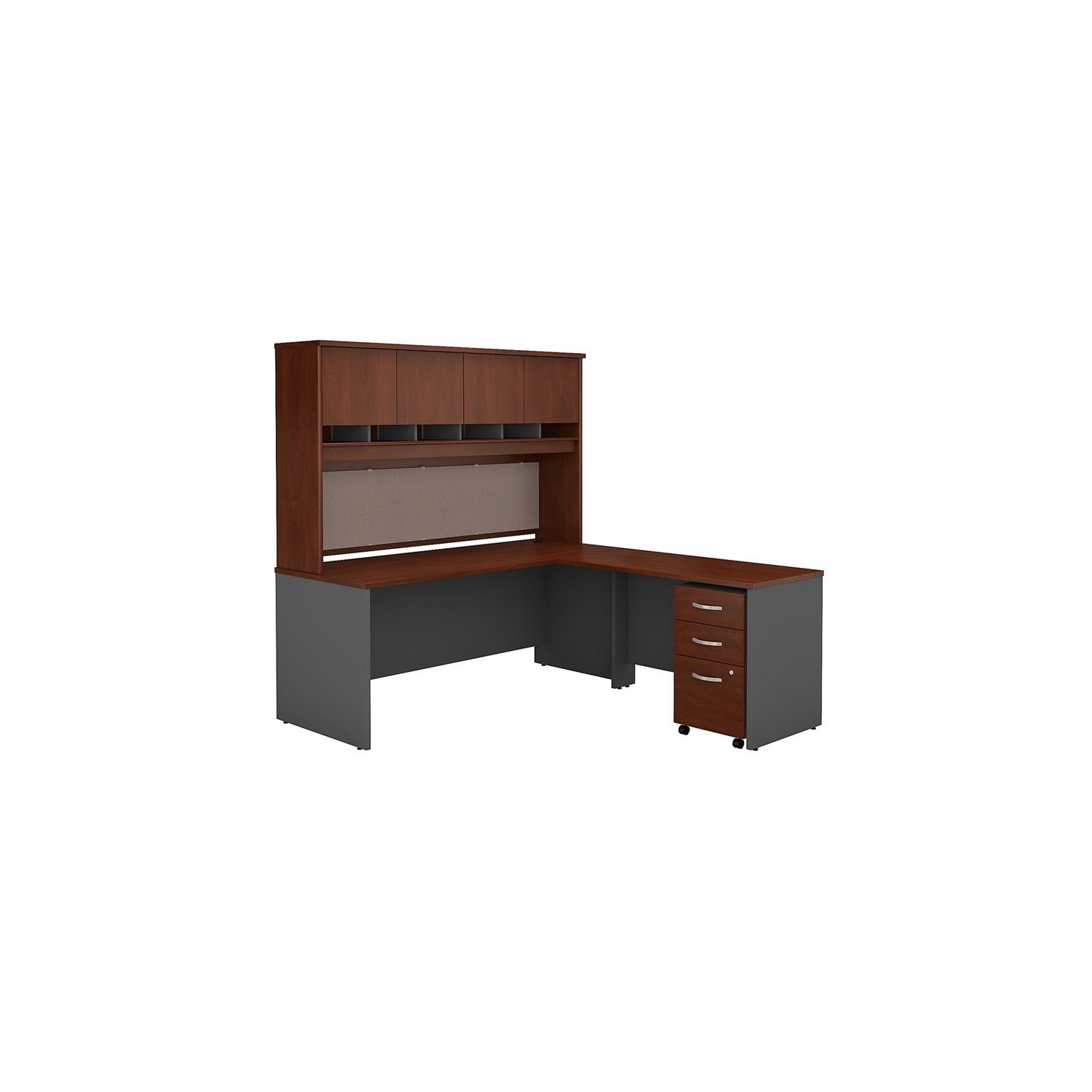 Scranton & Co 72" L Shaped Desk with Hutch in Hansen Cherry