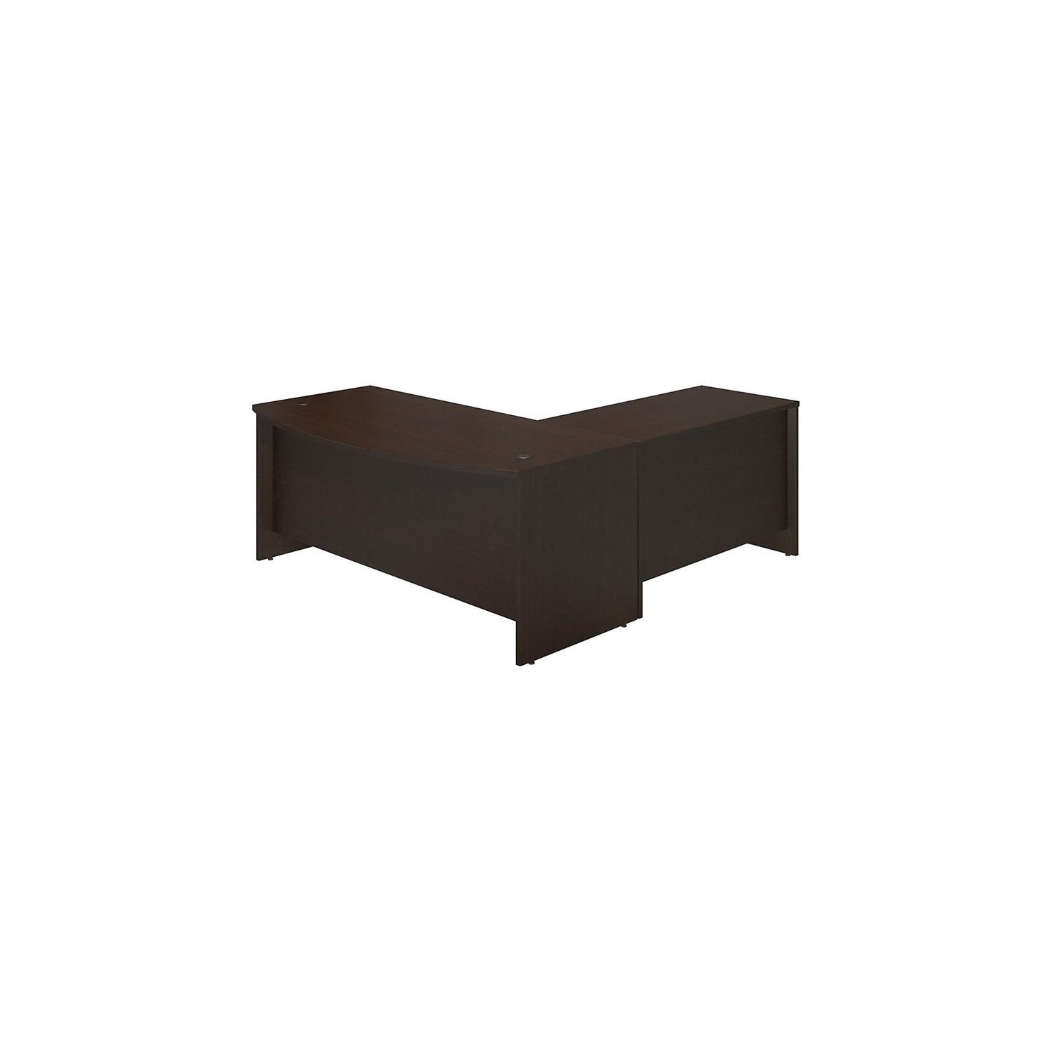 Scranton & Co 72W x 36D Bow L Computer Desk in Mocha Cherry
