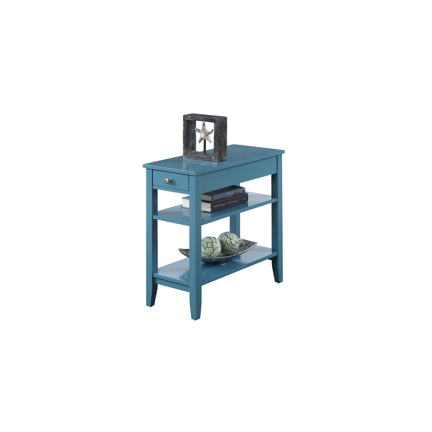 Pemberly Row Three-Tier End Table in Blue Wood Finish