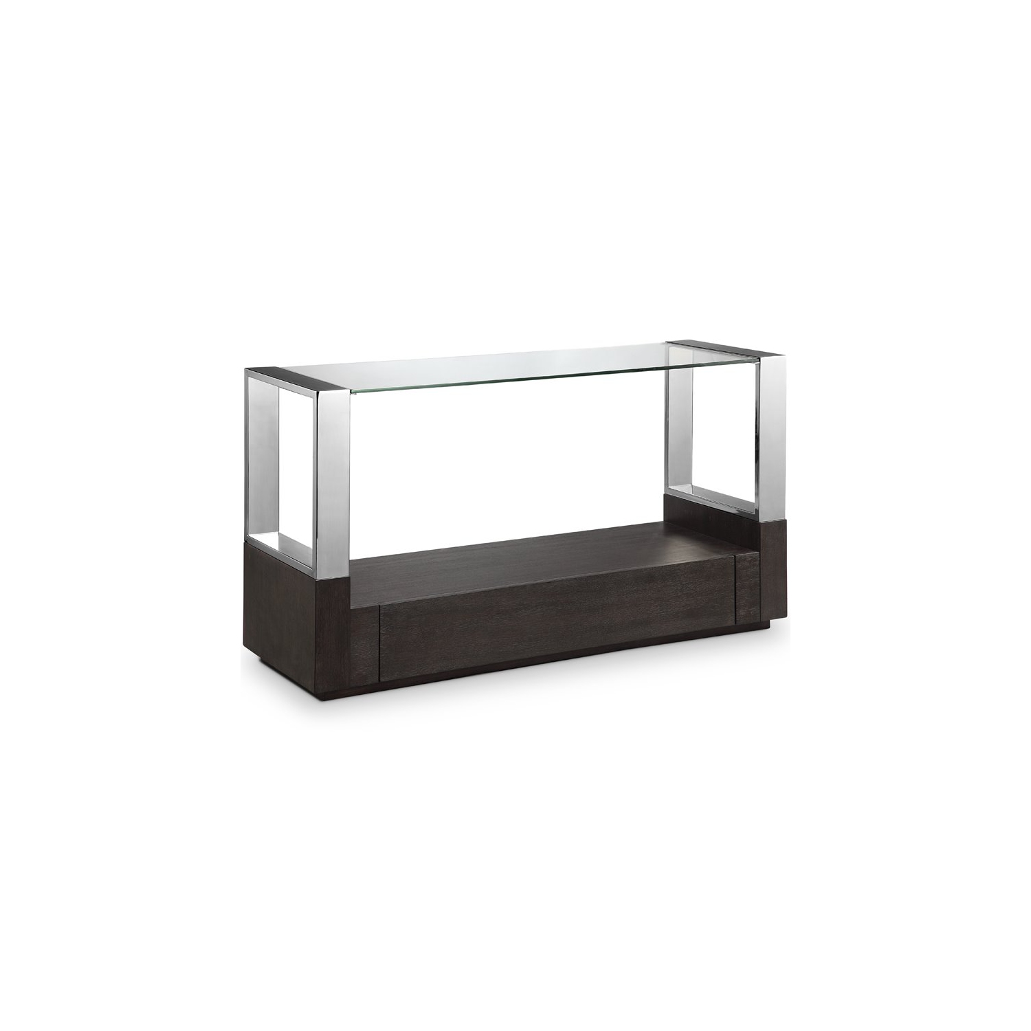 Beaumont Lane Contemporary Graphite Glass Top Entryway Table with Storage