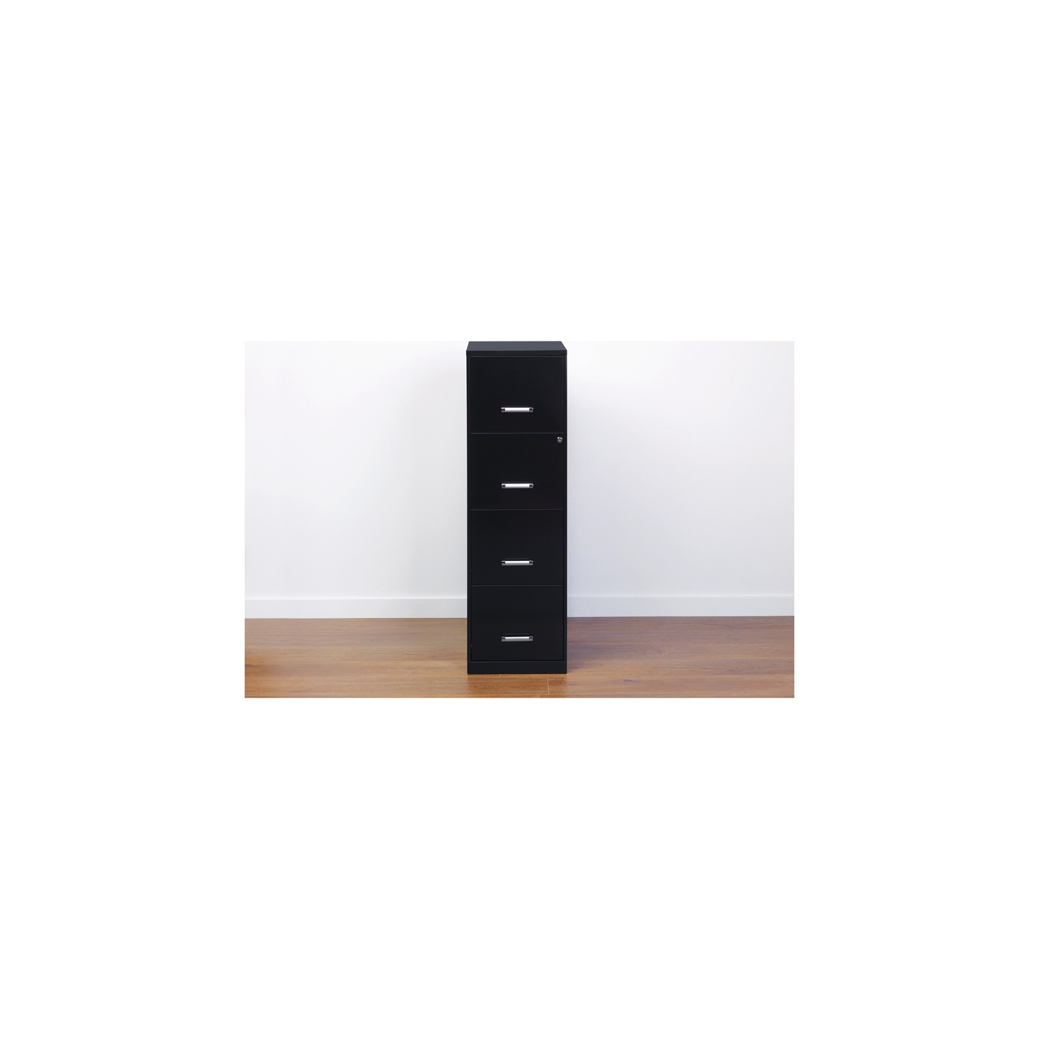 Space Solutions 18" Deep 4 Drawer Metal File Cabinet Black