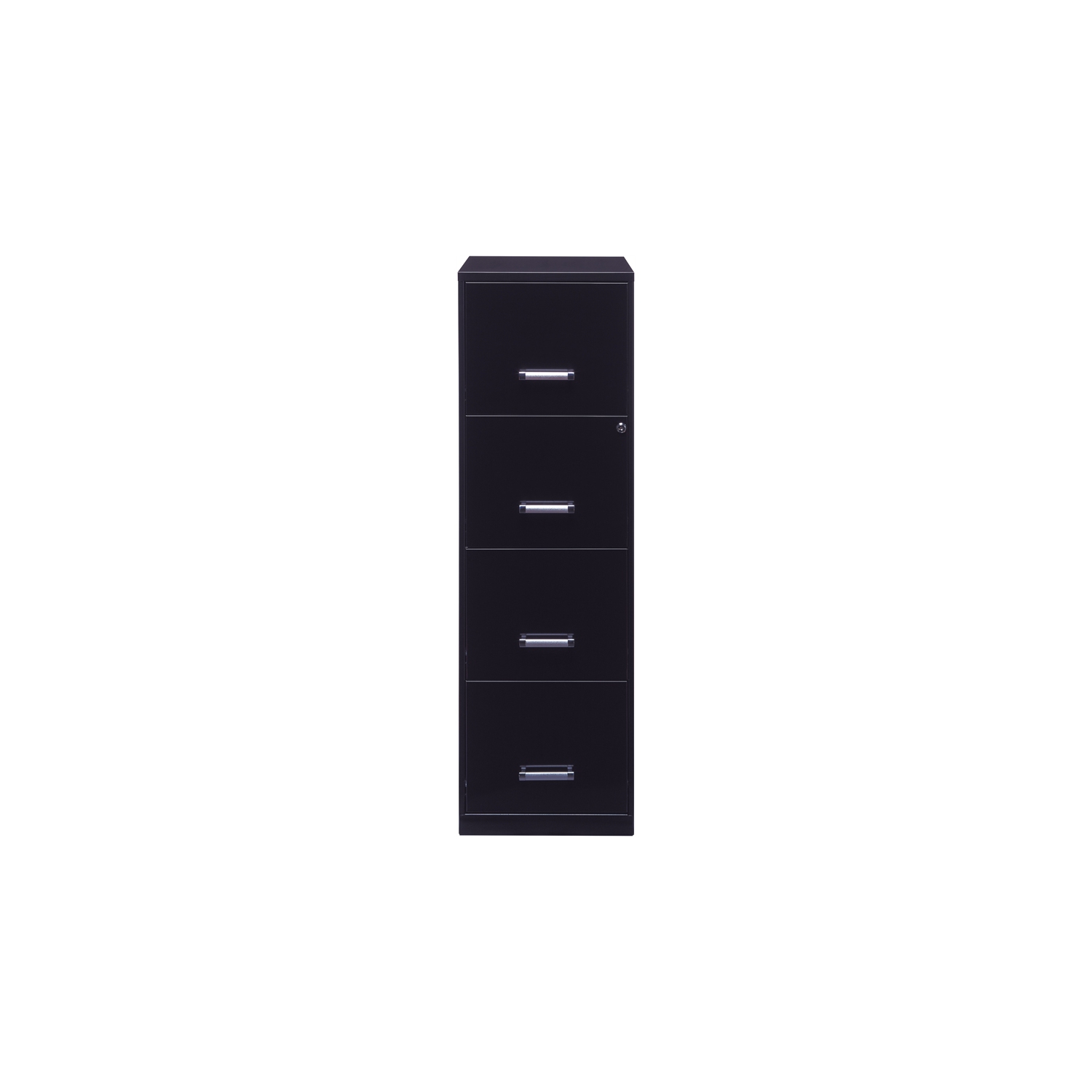 Space Solutions 18" Deep 4 Drawer Metal File Cabinet Black
