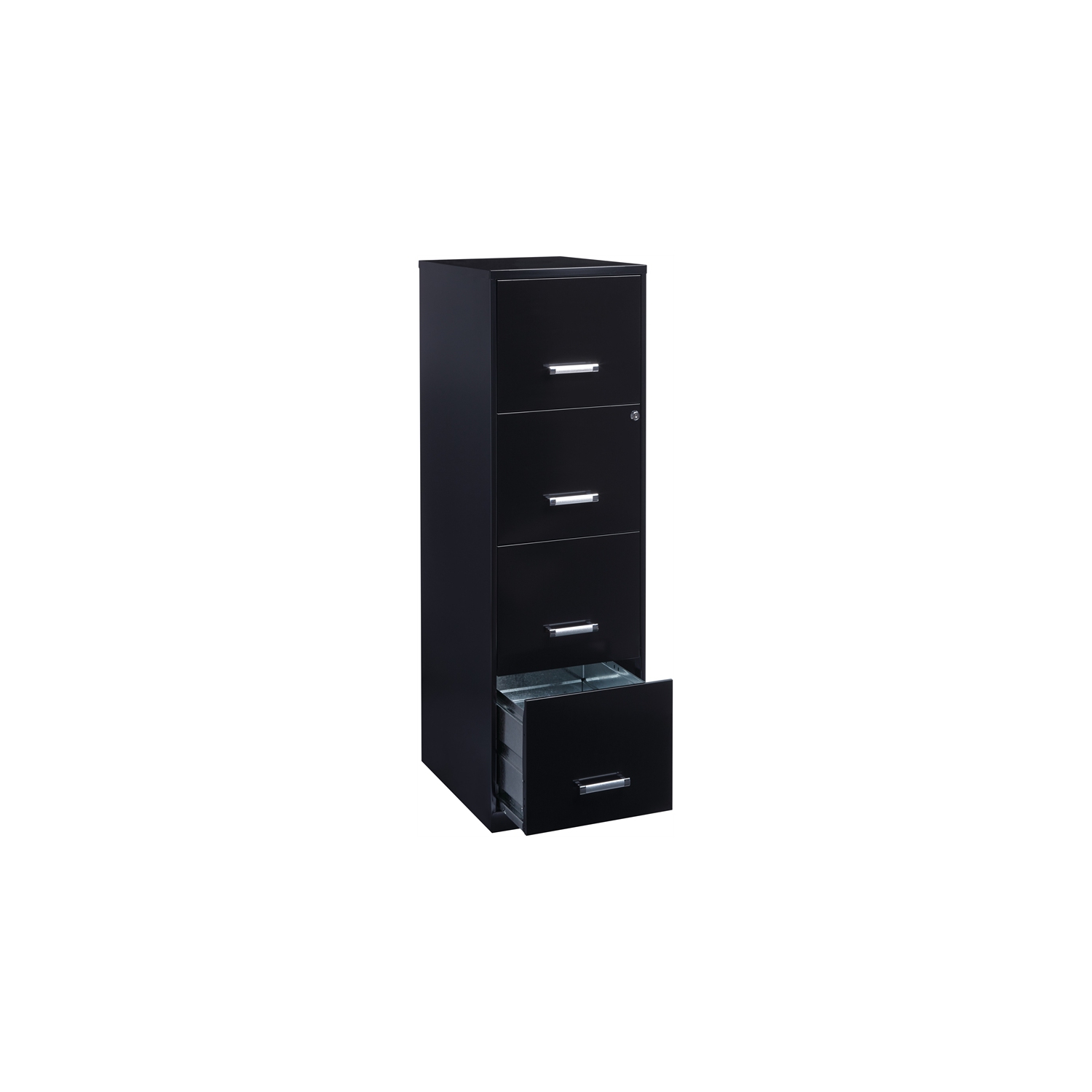 Space Solutions 18" Deep 4 Drawer Metal File Cabinet Black