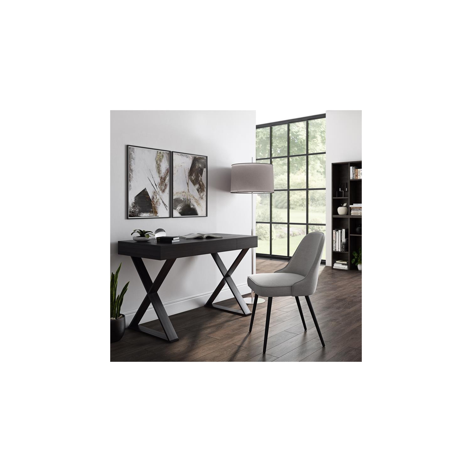 CorLiving Folio Farmhouse Brown Engineered Wood Desk