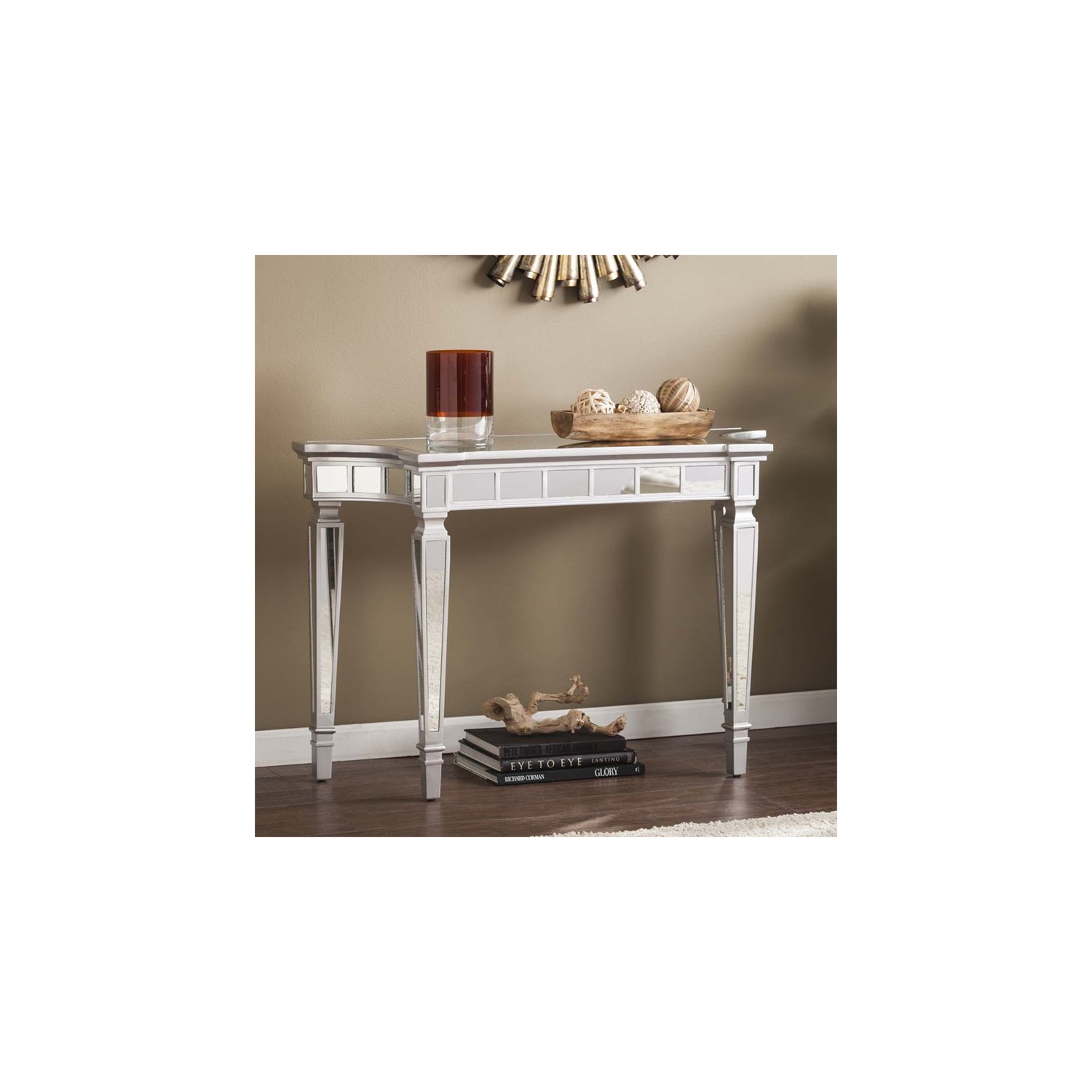 Bowery Hill Glam Mirrored Console Table