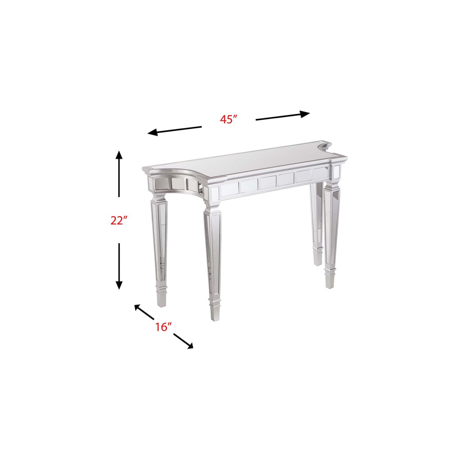 Bowery Hill Glam Mirrored Console Table