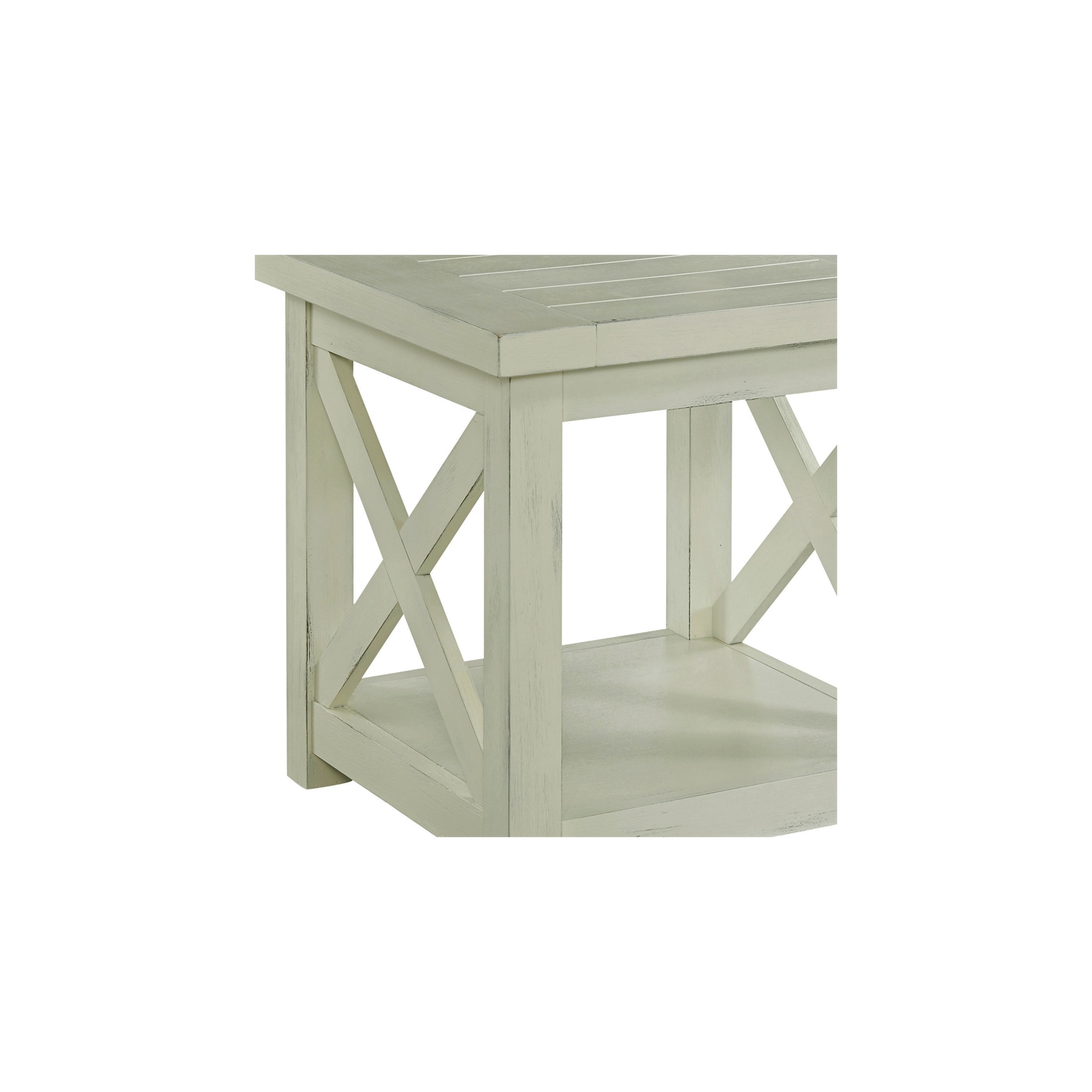 Homestyles – Table d’extrémité en bois Seaside Lodge, blanc cassé