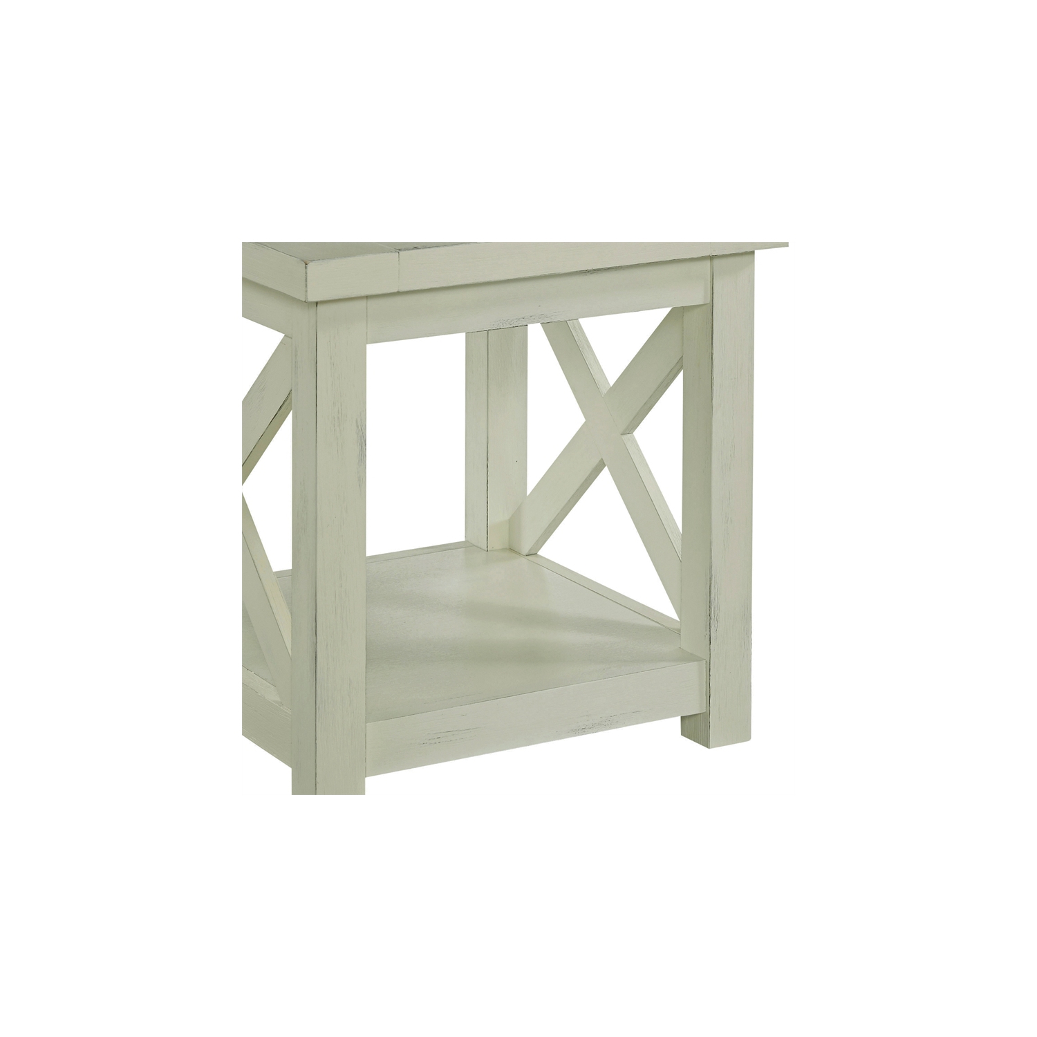 Homestyles – Table d’extrémité en bois Seaside Lodge, blanc cassé