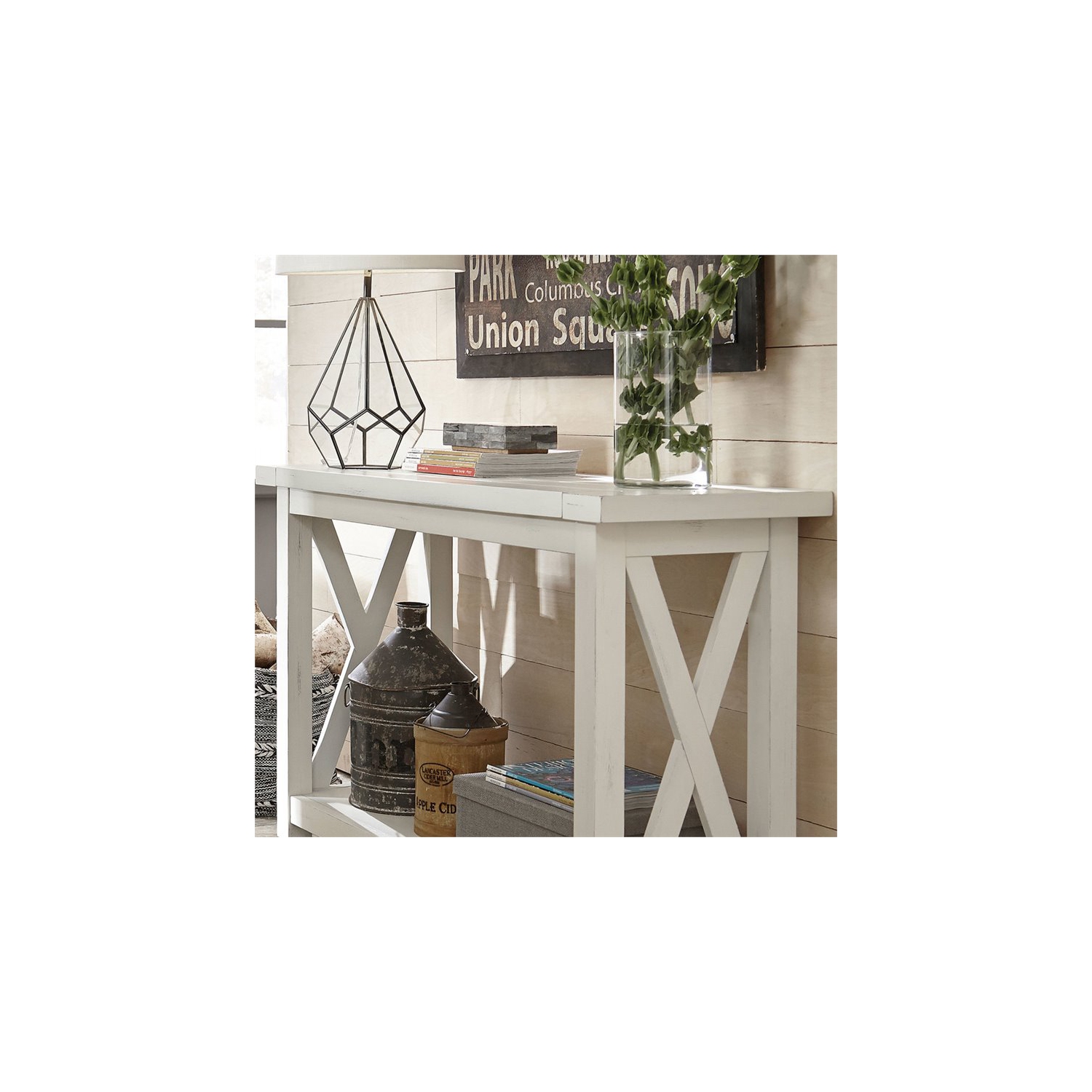 Console en bois Seaside Lodge de Homestyles en blanc cassé