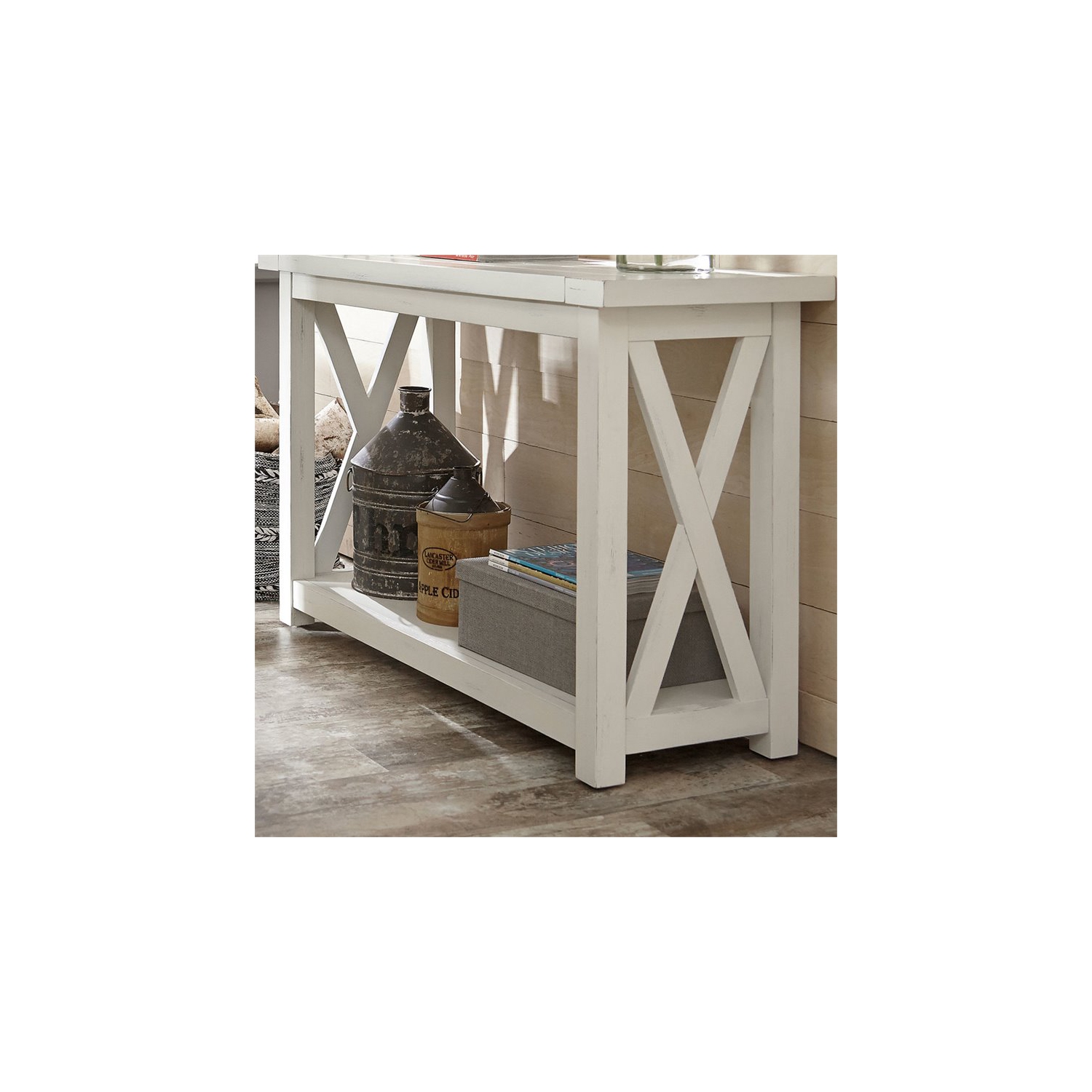 Console en bois Seaside Lodge de Homestyles en blanc cassé