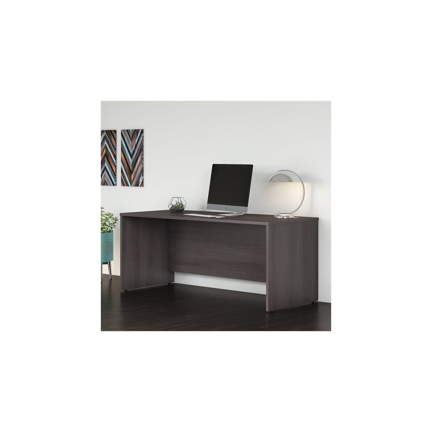 Bureau en bois d’ingénierie de 72 larg. X 30 prof. de Studio C - Gris tempête