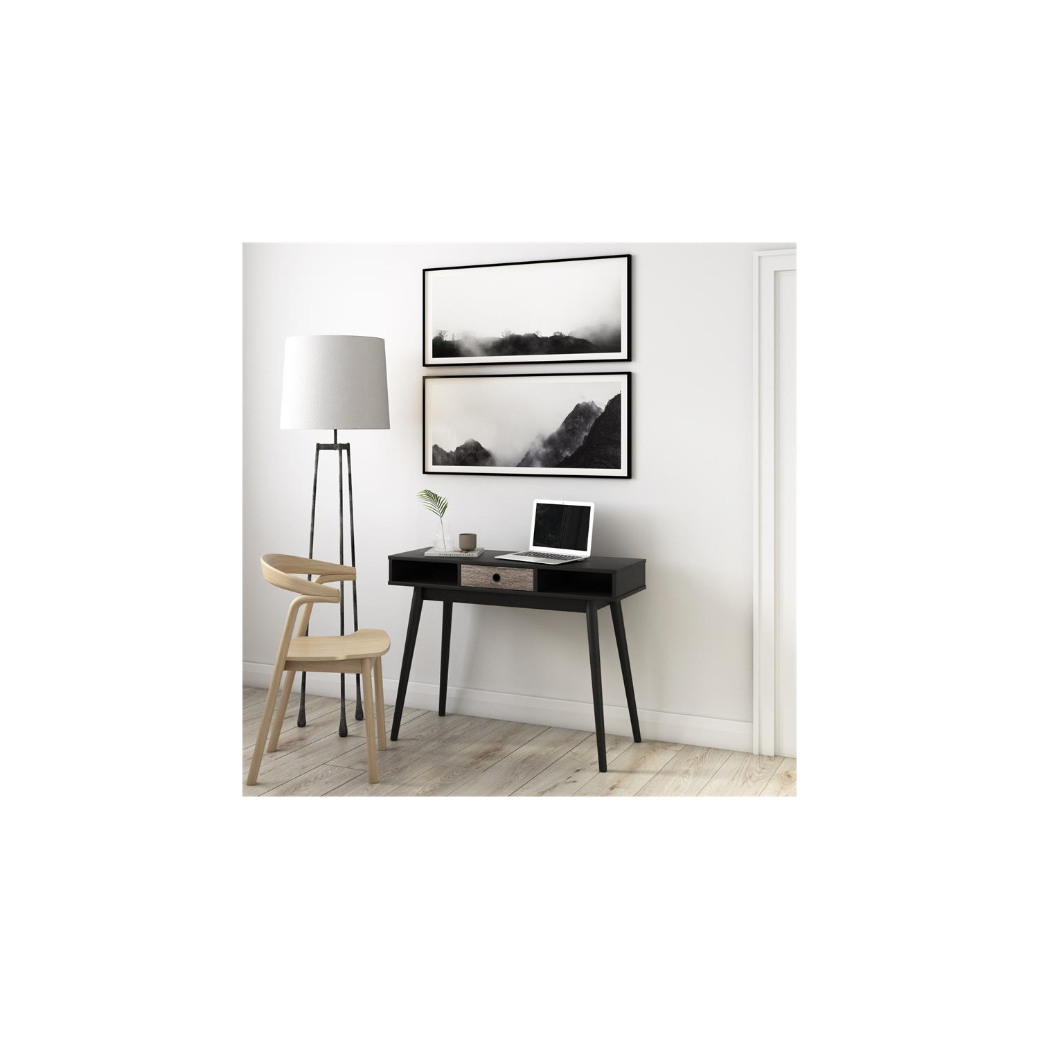 CorLiving Acerra Black Wood Grain Entryway Table