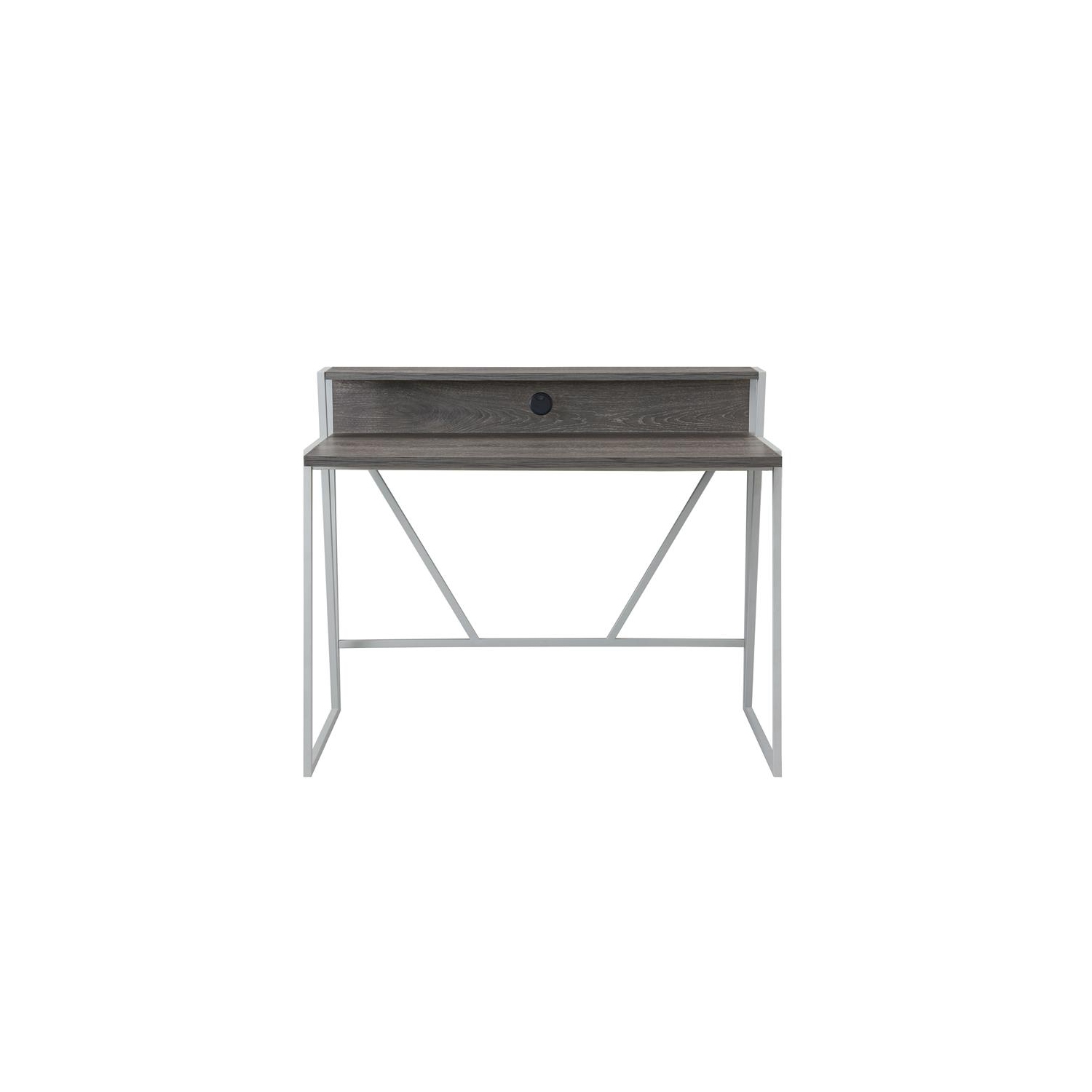 70010-WWNK Fletcher 44"L x 23.75" Writing Desk in Weathered Wood/Nickel